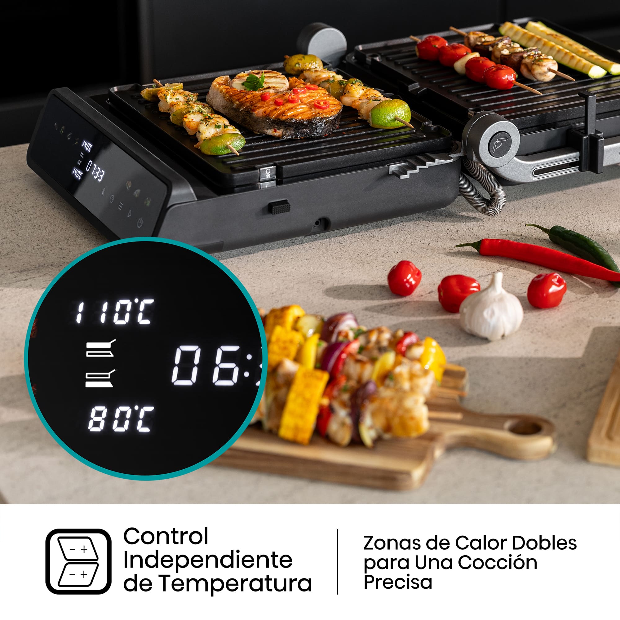 Hisense - Hisense HCG2000D Contact Grill Digital 2000 W