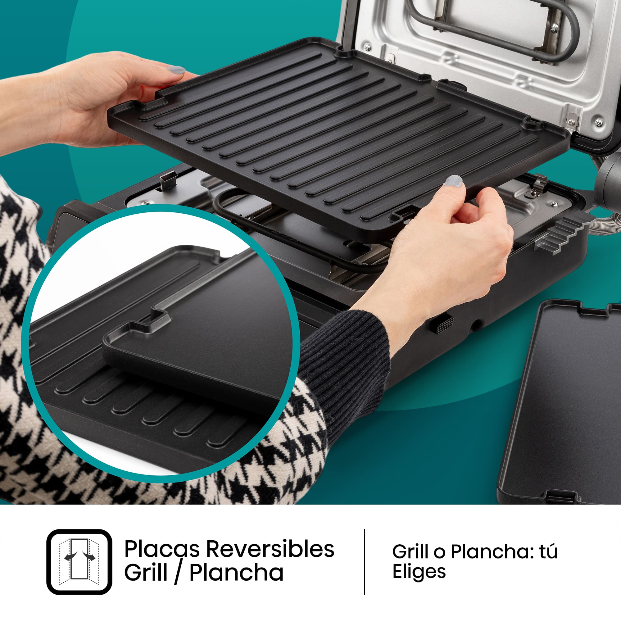 Hisense - Hisense HCG2000D Contact Grill Digital 2000 W