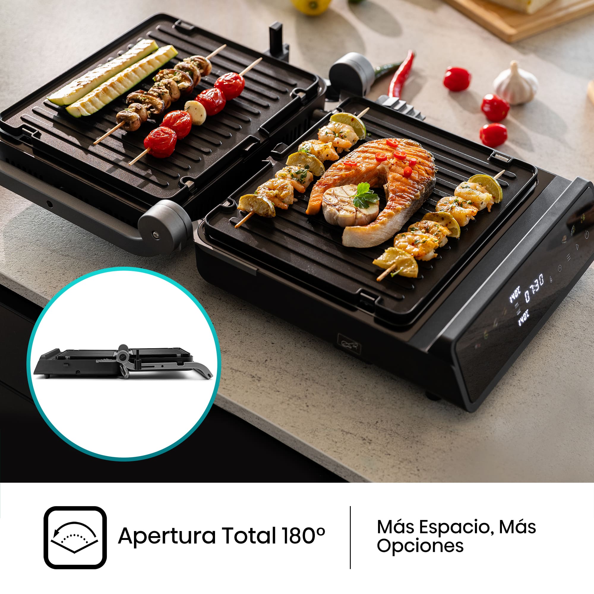 Hisense - Hisense HCG2000D Contact Grill Digital 2000 W