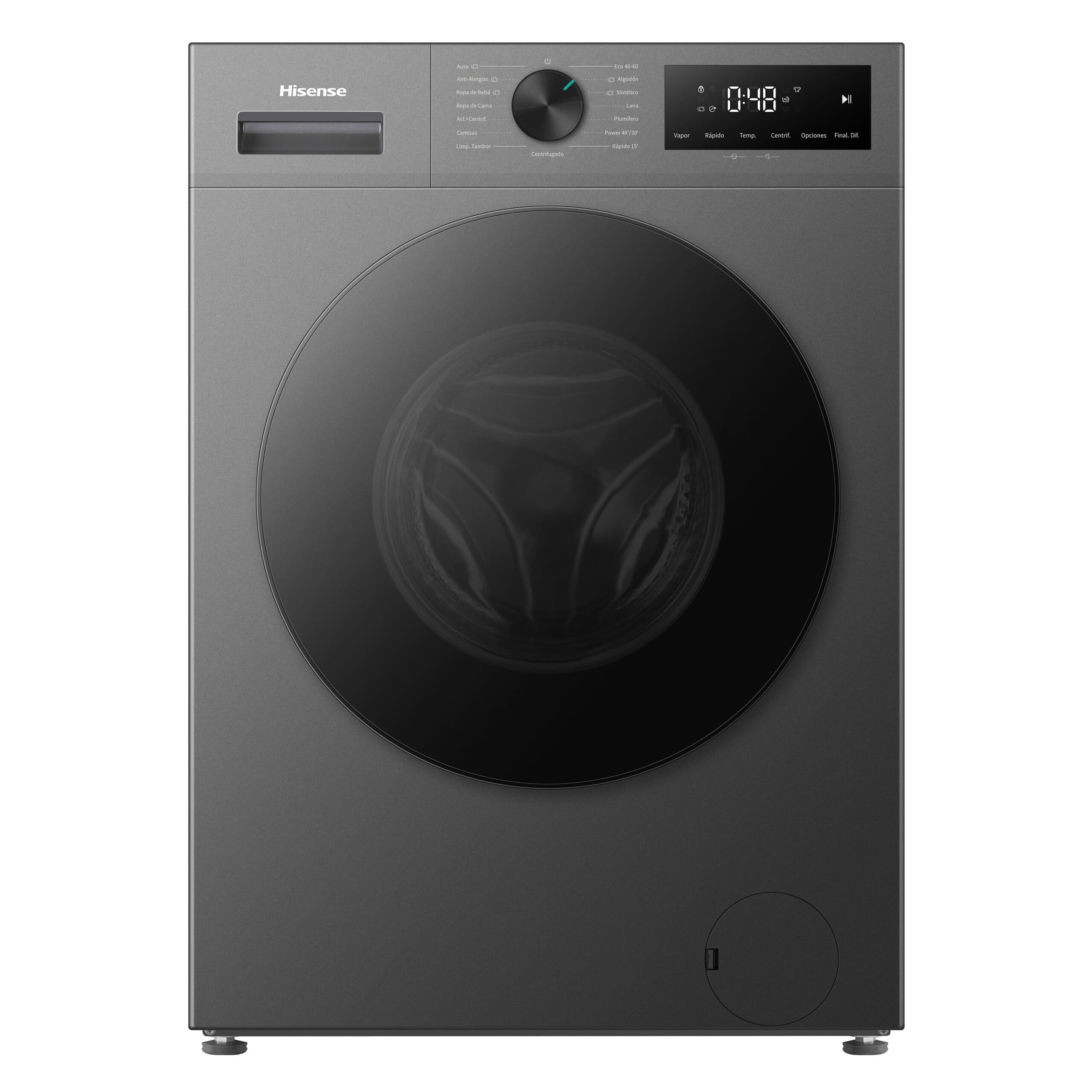 Hisense - WF1I9042BTP2 – Lavadora De Libre Instalación, Clase A, 9 Kg, 1400 rpm, Inox