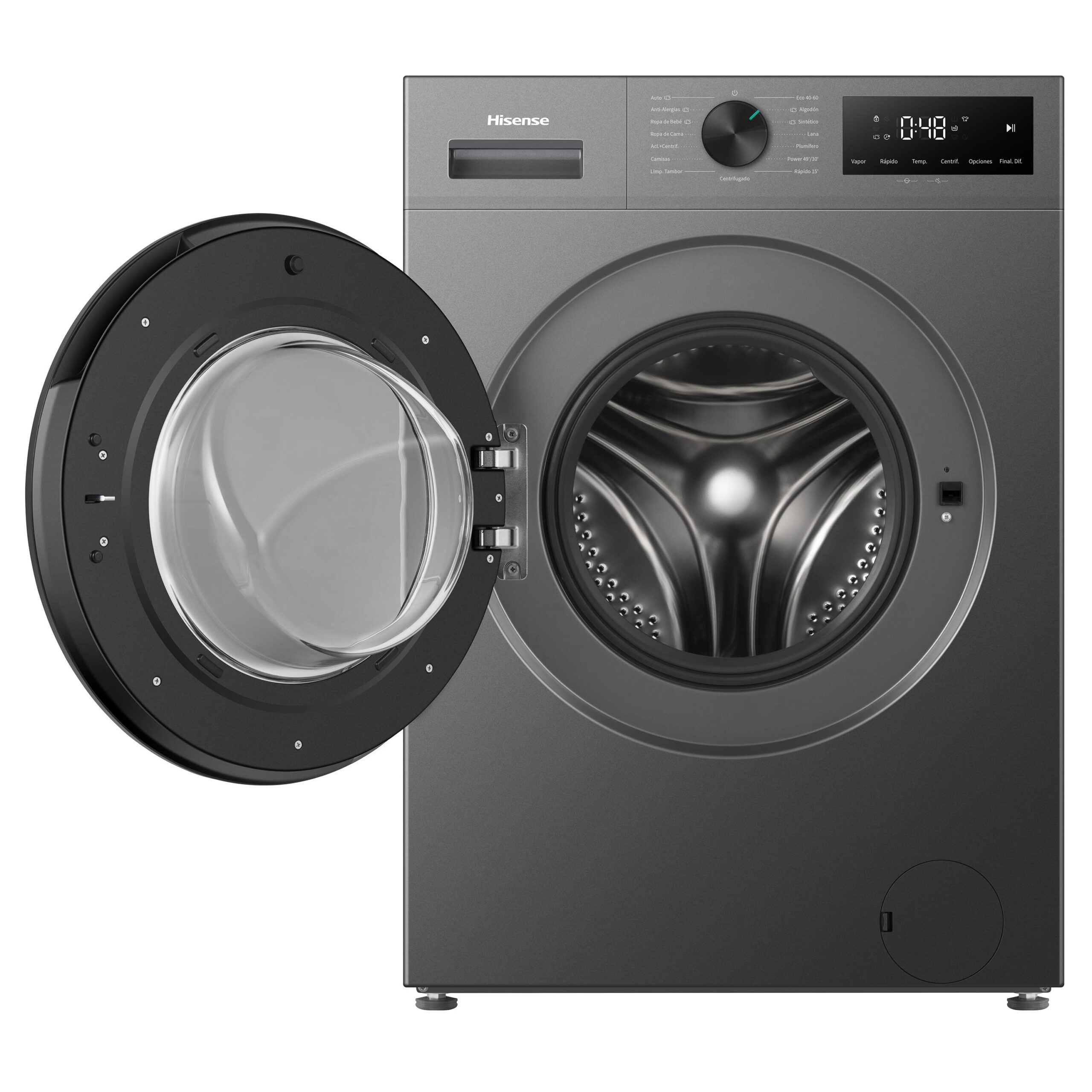 Hisense - WF1I9042BTP2 – Lavadora De Libre Instalación, Clase A, 9 Kg, 1400 rpm, Inox