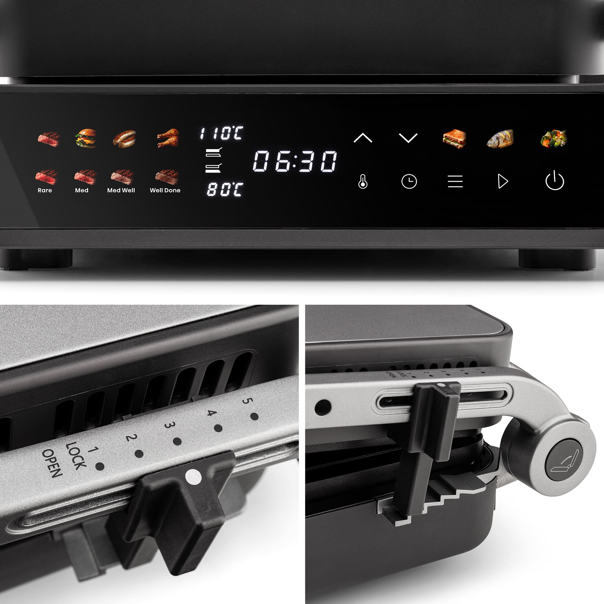 Hisense - Hisense HCG2000D Contact Grill Digital 2000 W