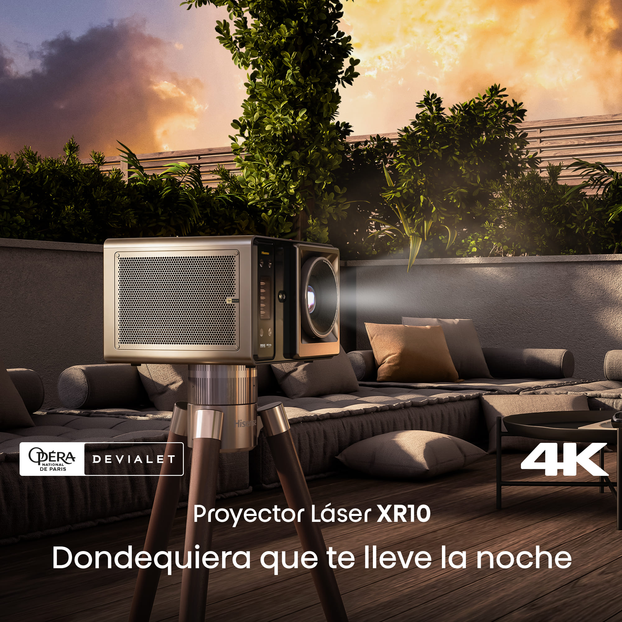 Hisense - Proyector Láser Hisense XR10 Tiro Largo Fuente TriLáser