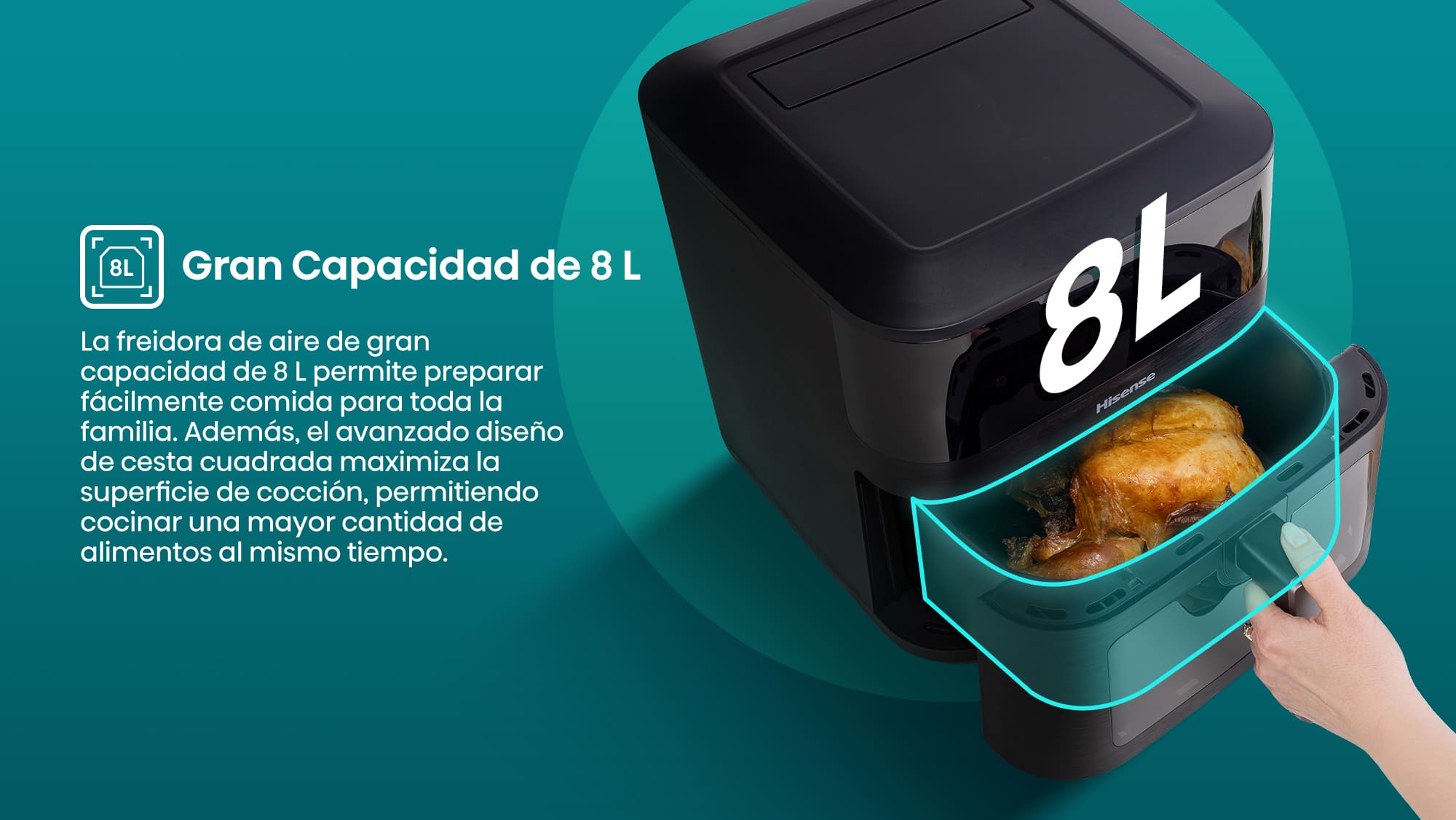 10. 8L Large Capacity