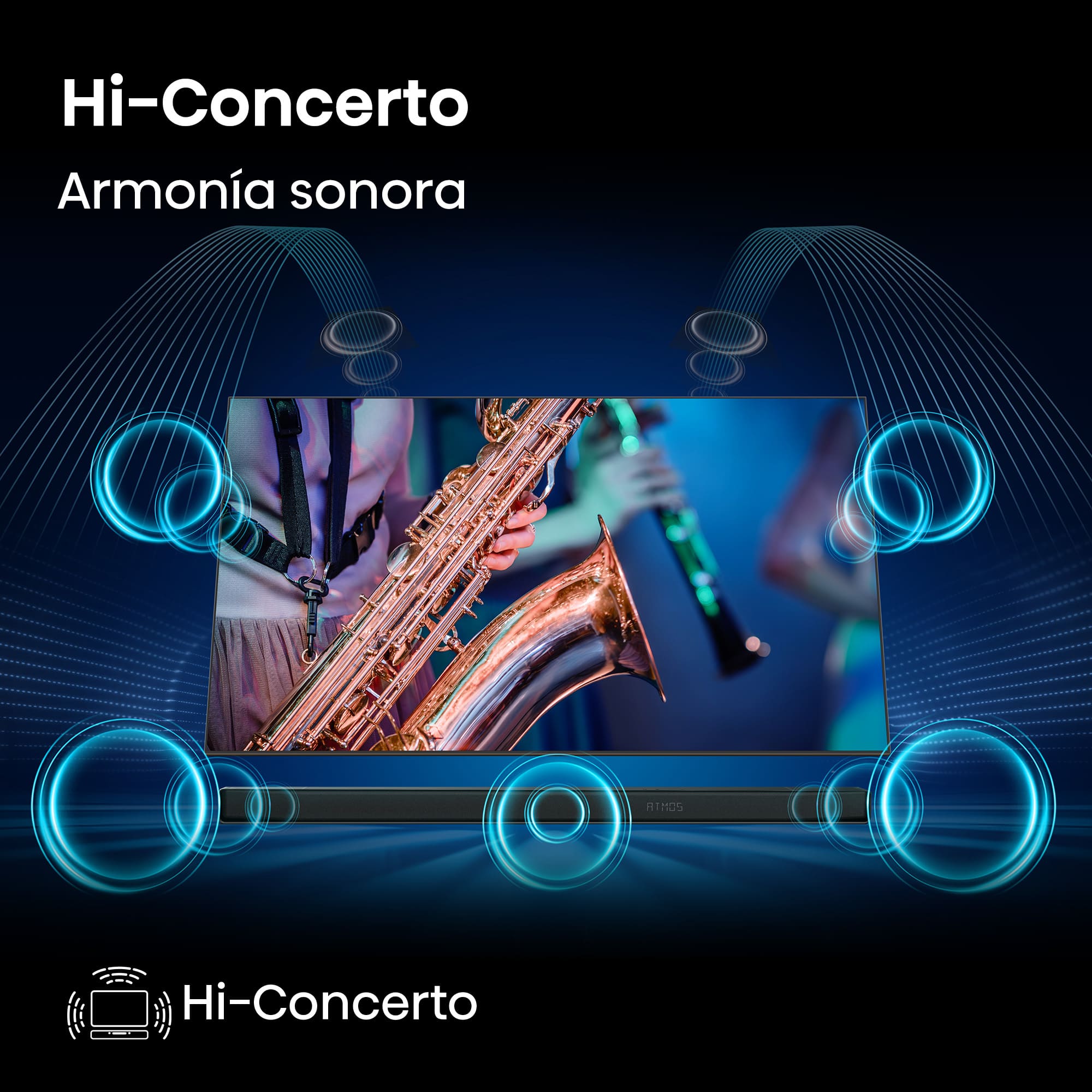 Hisense - Hisense AX3120Q Barra de sonido 3.1.2, 440W, Dolby Atmos & DTS:X