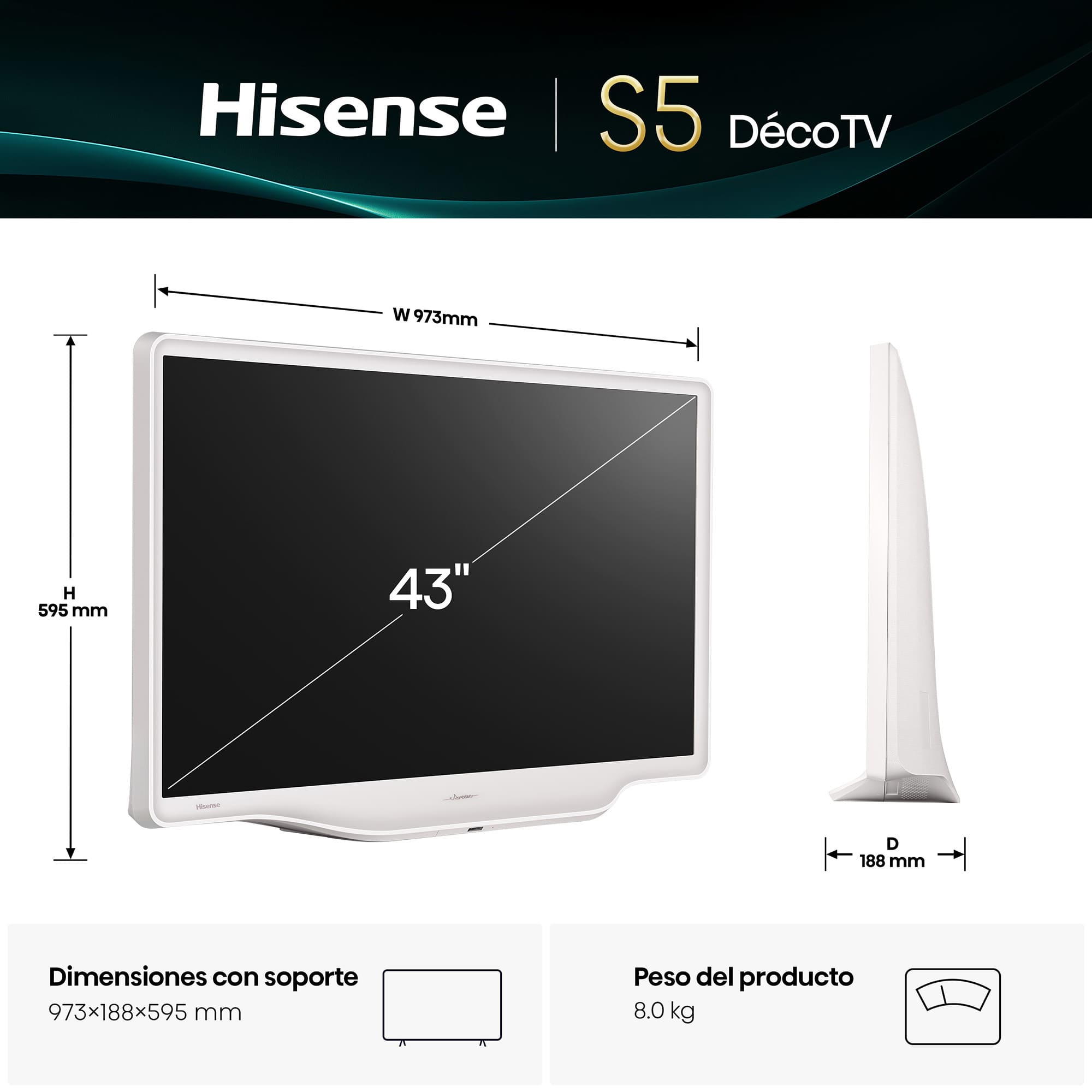 Hisense - Serie LifeStyle Deco TV 43S5Q