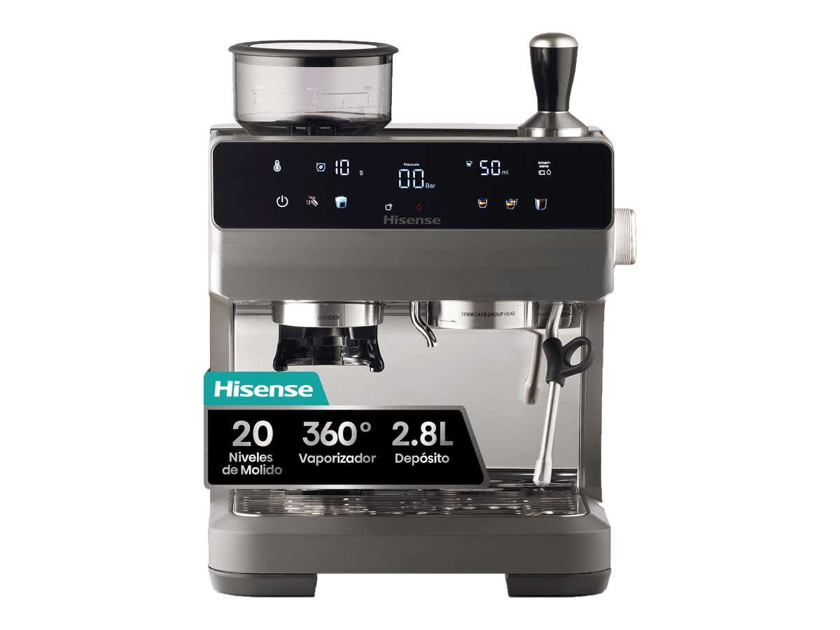 Hisense HSACM20LP Cafetera Espresso Automática 20 Bar con Molinillo y PID
