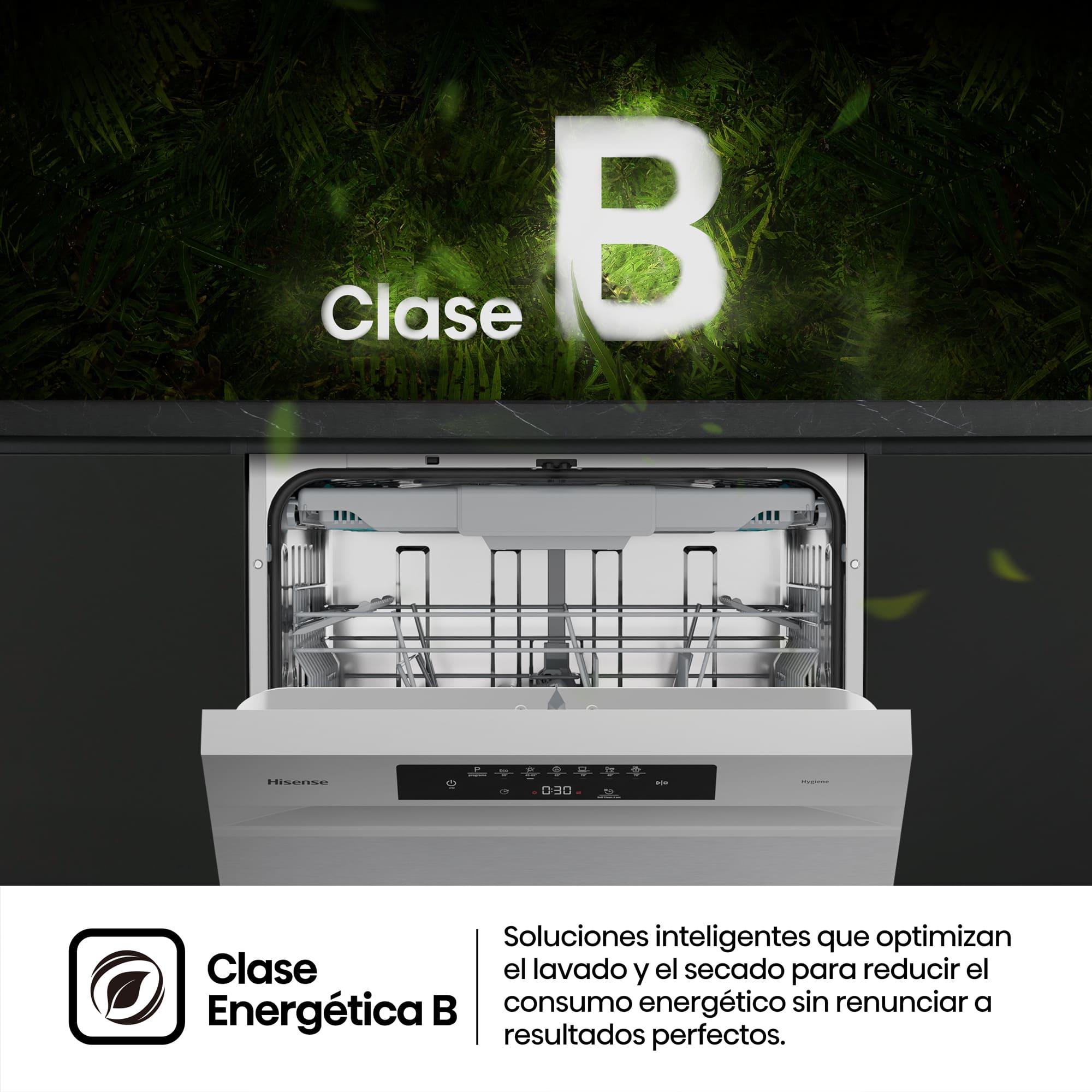 Hisense - HS643B90X – Lavavajillas 60Cm De Libre Instalación, Clase B, Capacidad 15 Serv., Color Inox