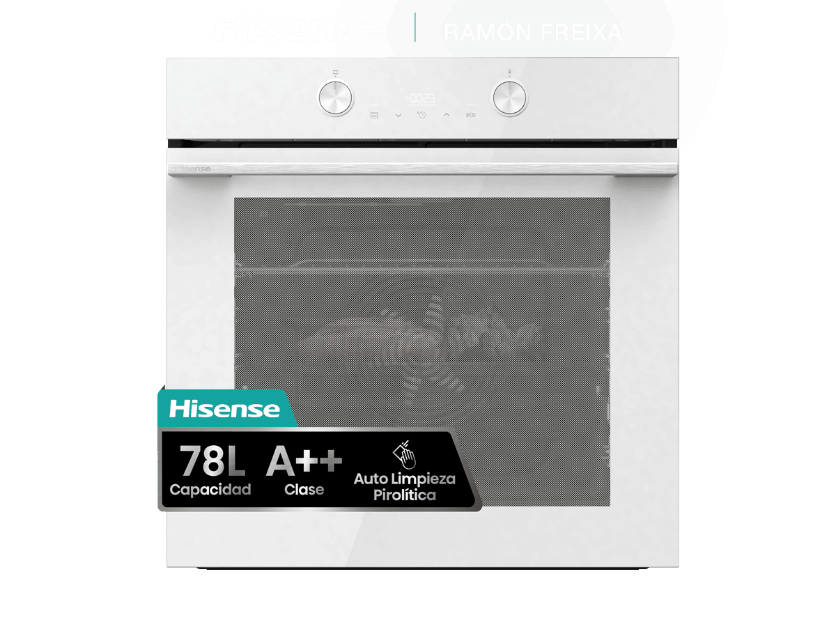 BI64223EPWG - Horno Pirolítico, Clase A++, Capacidad 78L, Color Cristal Blanco