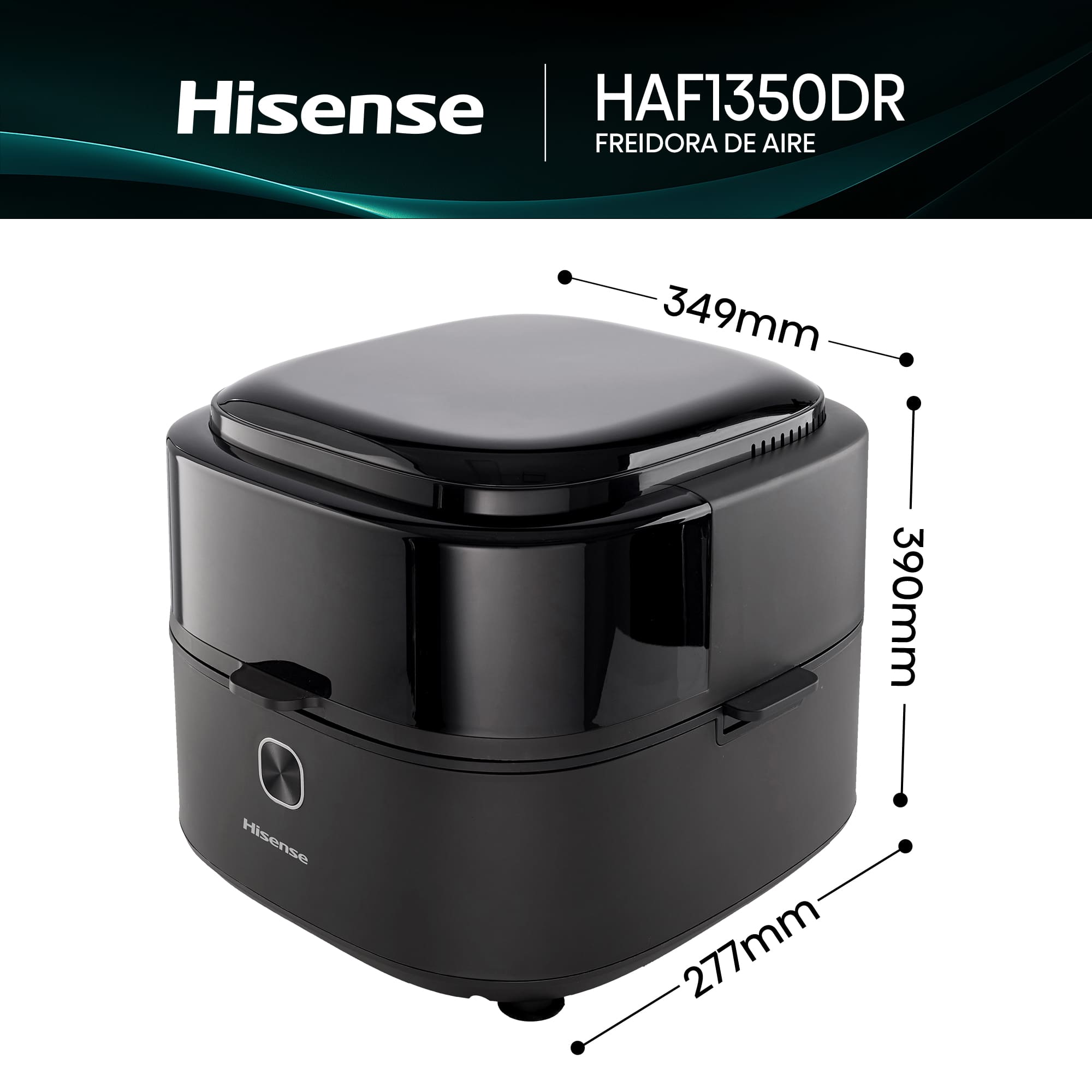 Hisense - Hisense HAF1350DR Freidora de Aire 6,7 L