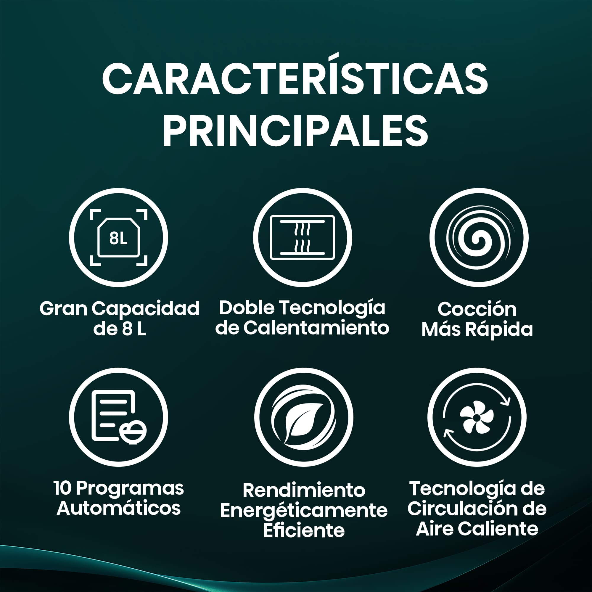 Hisense - Hisense HAF2100DCD Freidora de Aire 7,7 L