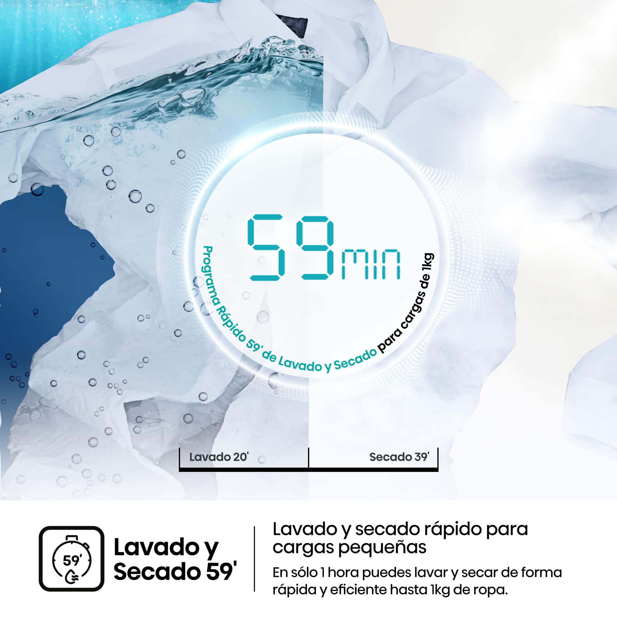 Hisense - WD1I1142BBL2 – Lavasecadora De Libre Instalación, Clase D, Capacidad 11 kg/7 kg, 1400 rpm, Color Negro
