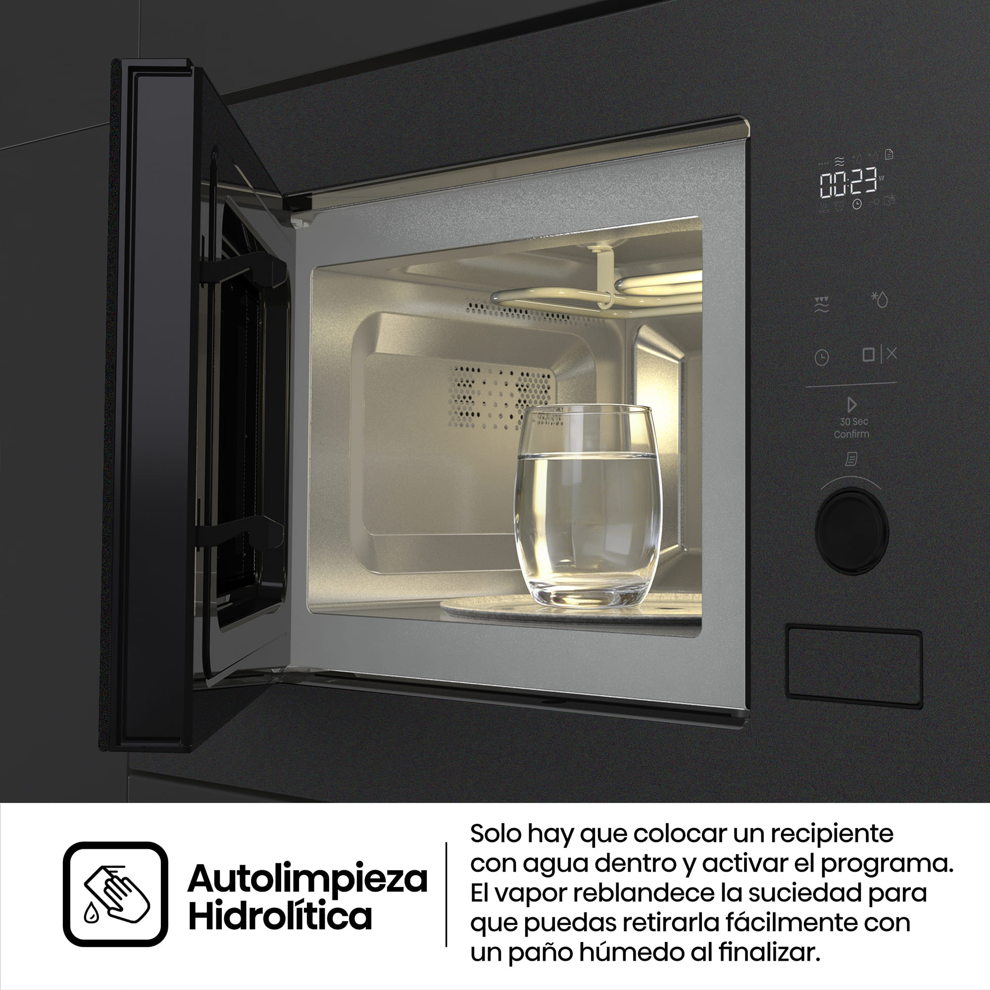 Hisense - BIM320G52MG – Microondas De Integración, Capacidad 20L, Color Negro Mate