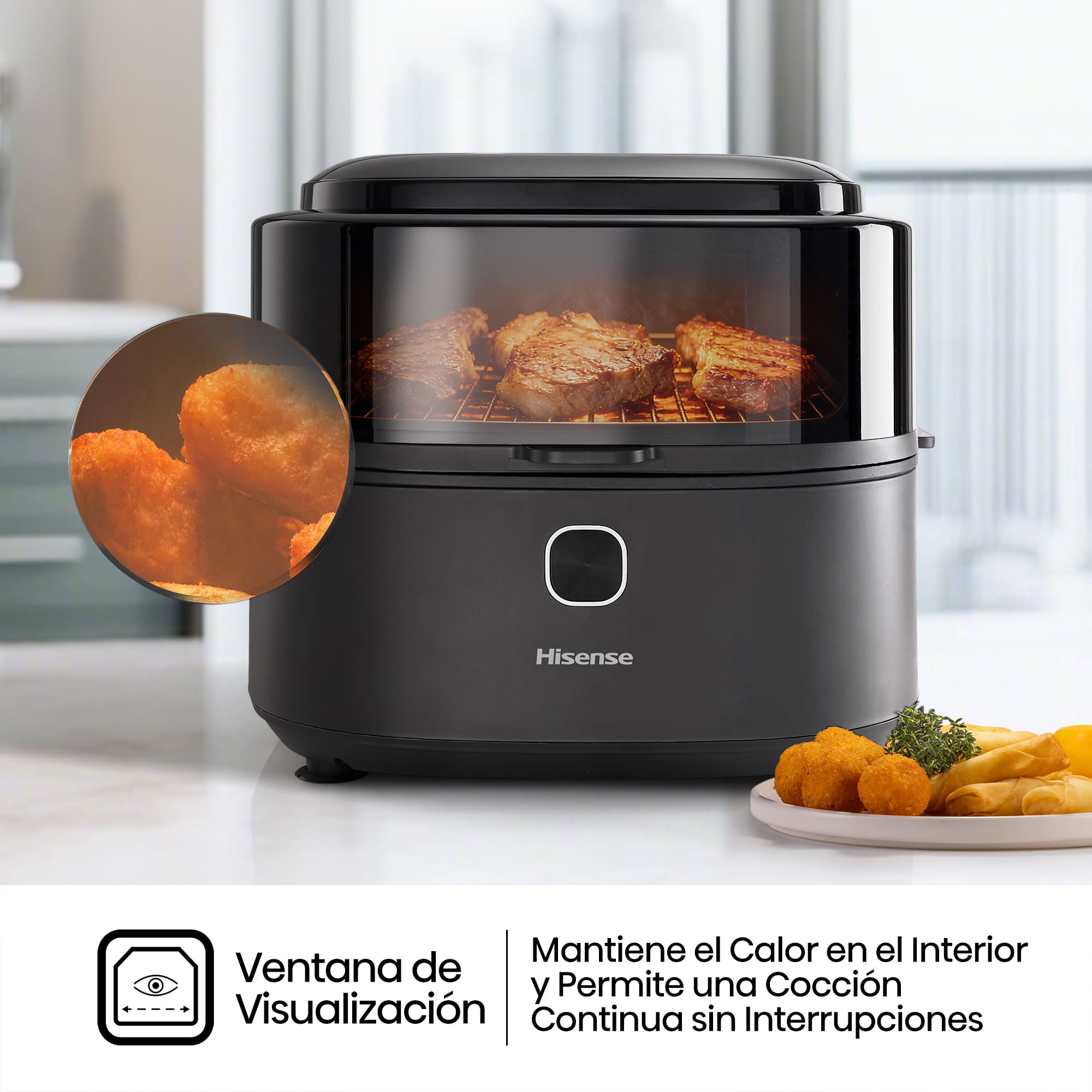 Hisense - Hisense HAF1350DR Freidora de Aire 6,7 L