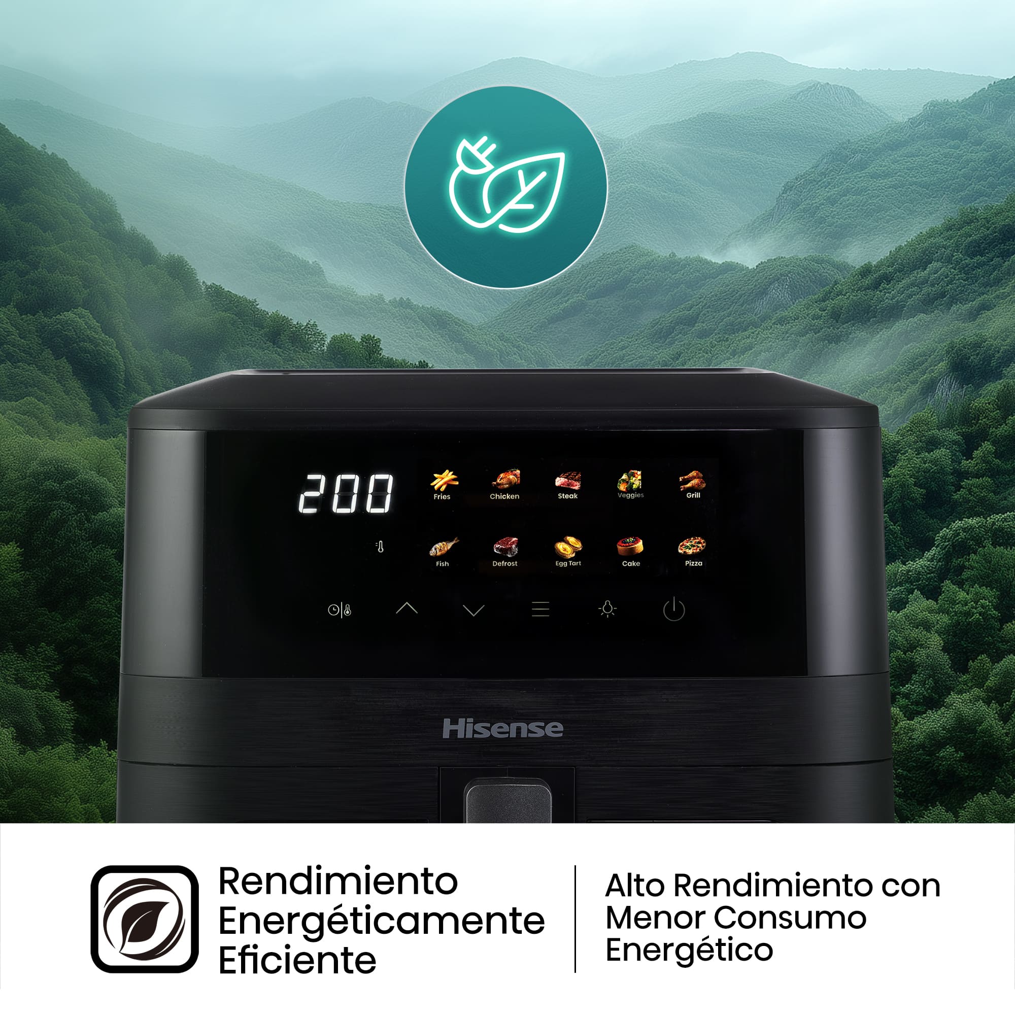 Hisense - Hisense HAF2100DCD Freidora de Aire 7,7 L