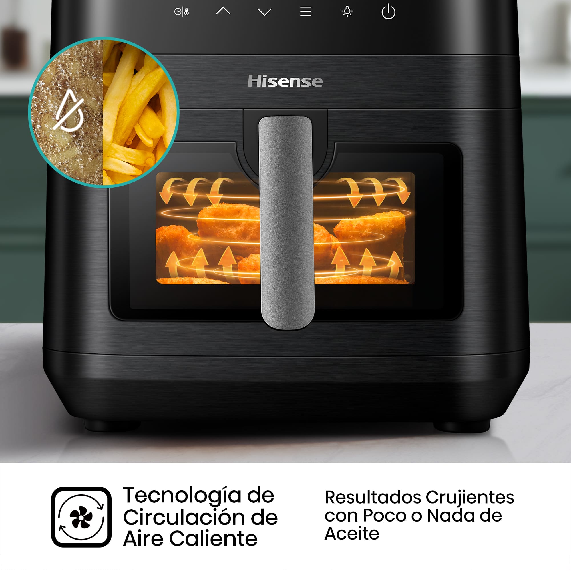 Hisense - Hisense HAF2100DCD Freidora de Aire 7,7 L