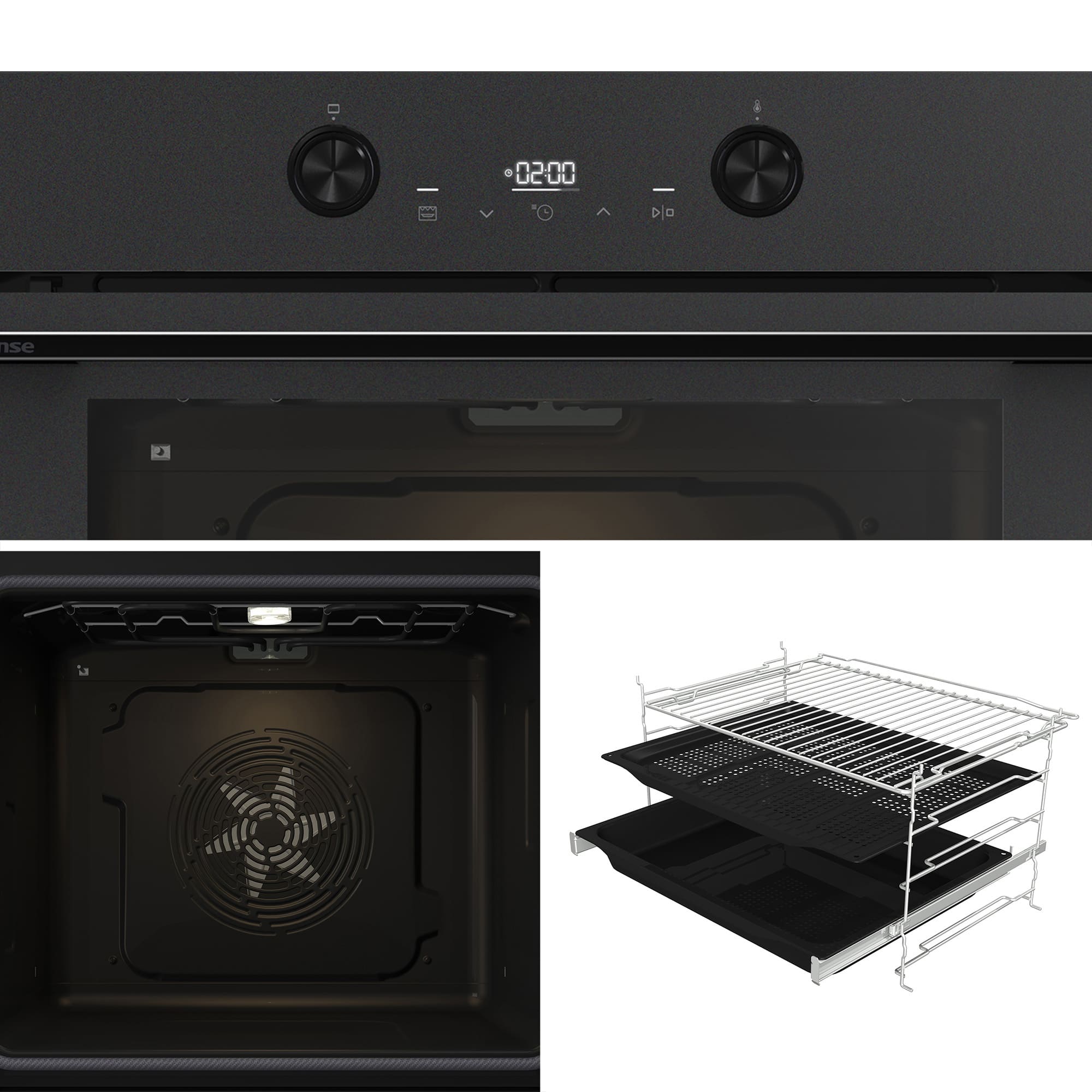 Hisense - BI64223EPMB – Horno Pirolítico, Clase A++, Capacidad 78L, Color Negro Mate