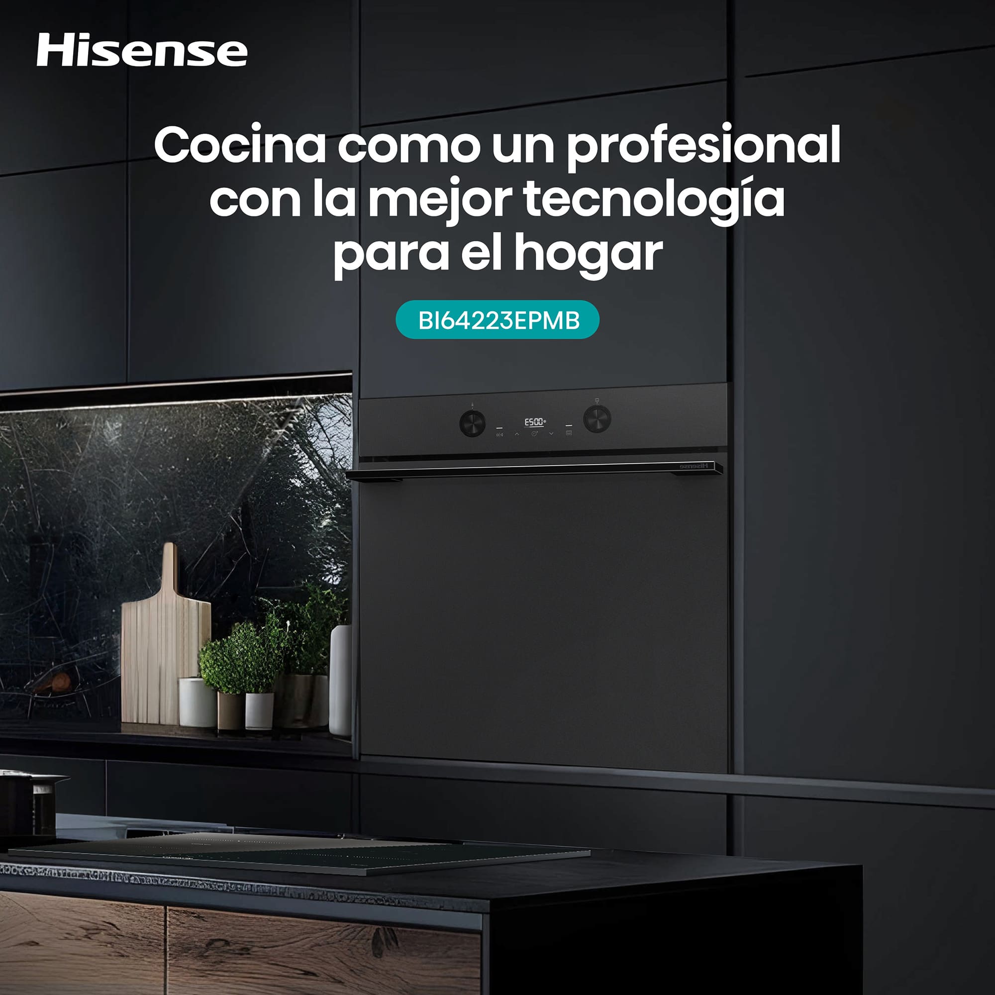Hisense - BI64223EPMB – Horno Pirolítico, Clase A++, Capacidad 78L, Color Negro Mate