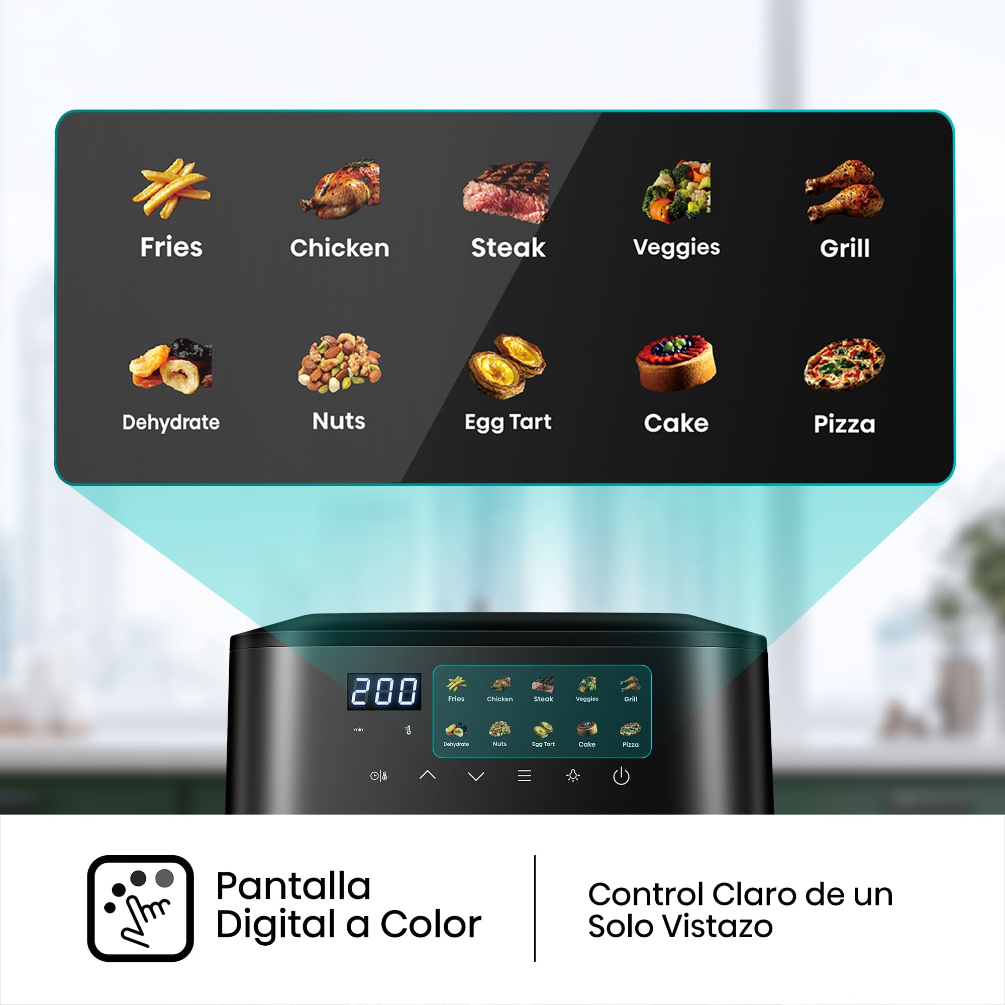 Hisense - Hisense HAF2100DCD Freidora de Aire 7,7 L