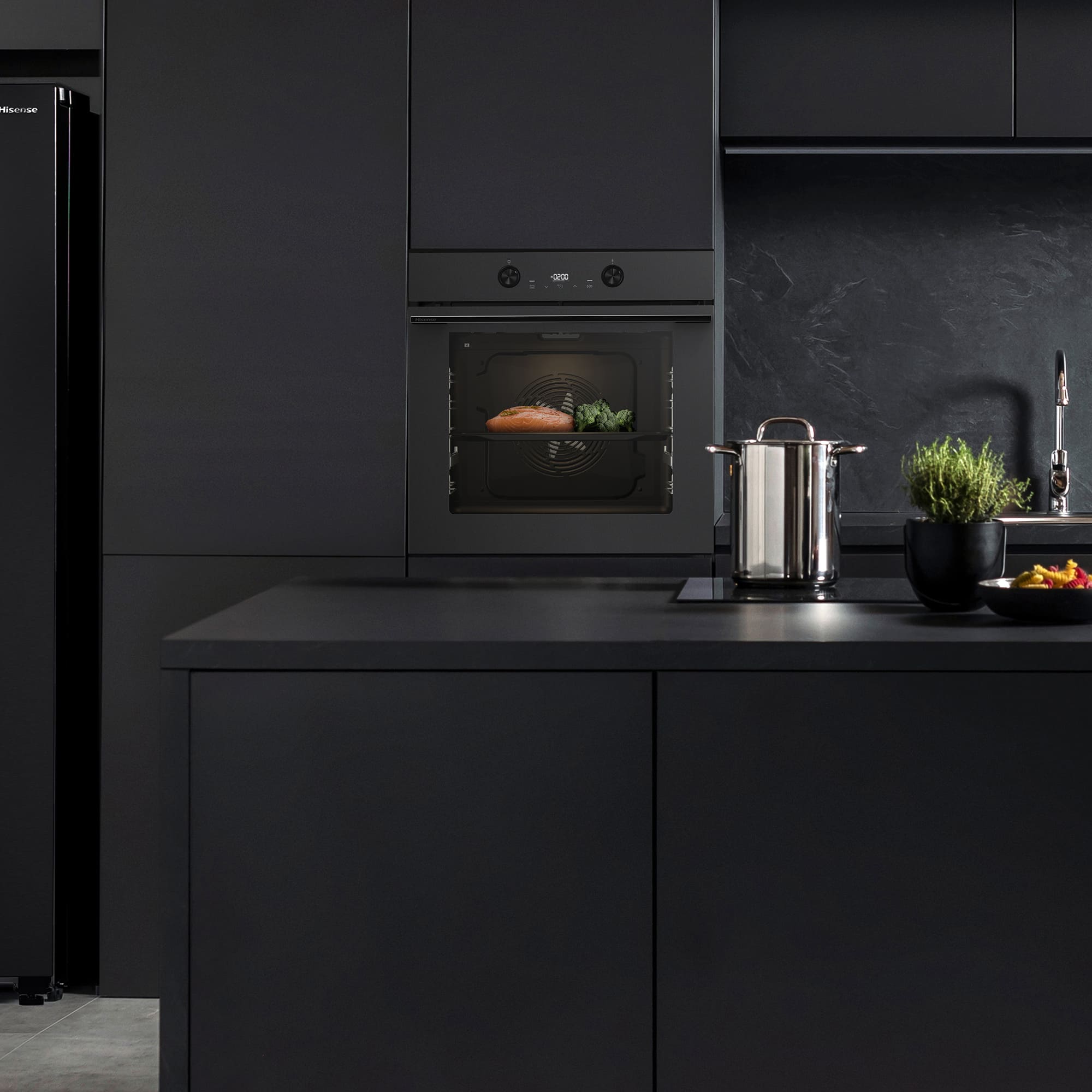 Hisense - BI64223EPMB – Horno Pirolítico, Clase A++, Capacidad 78L, Color Negro Mate