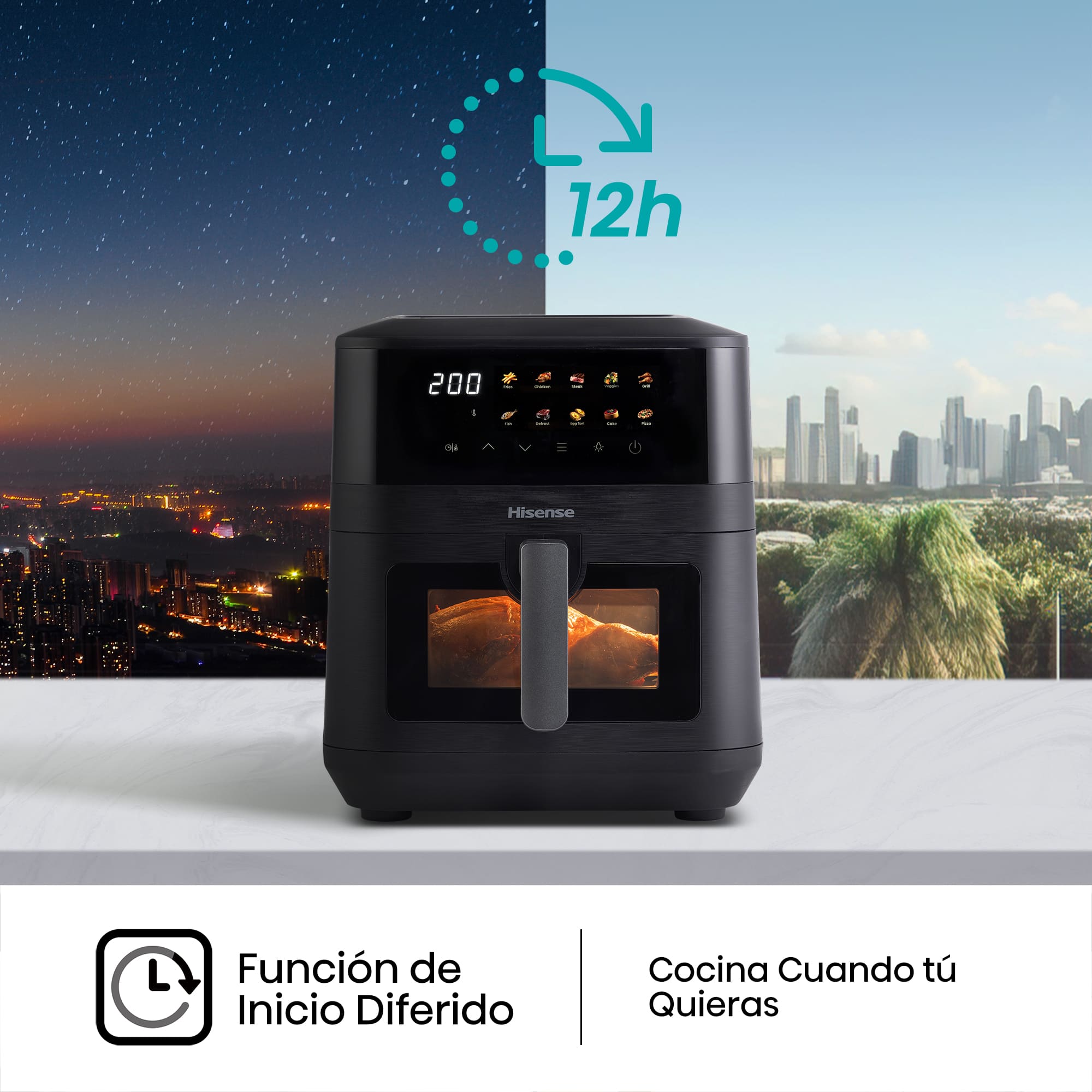 Hisense - Hisense HAF2100DCD Freidora de Aire 7,7 L