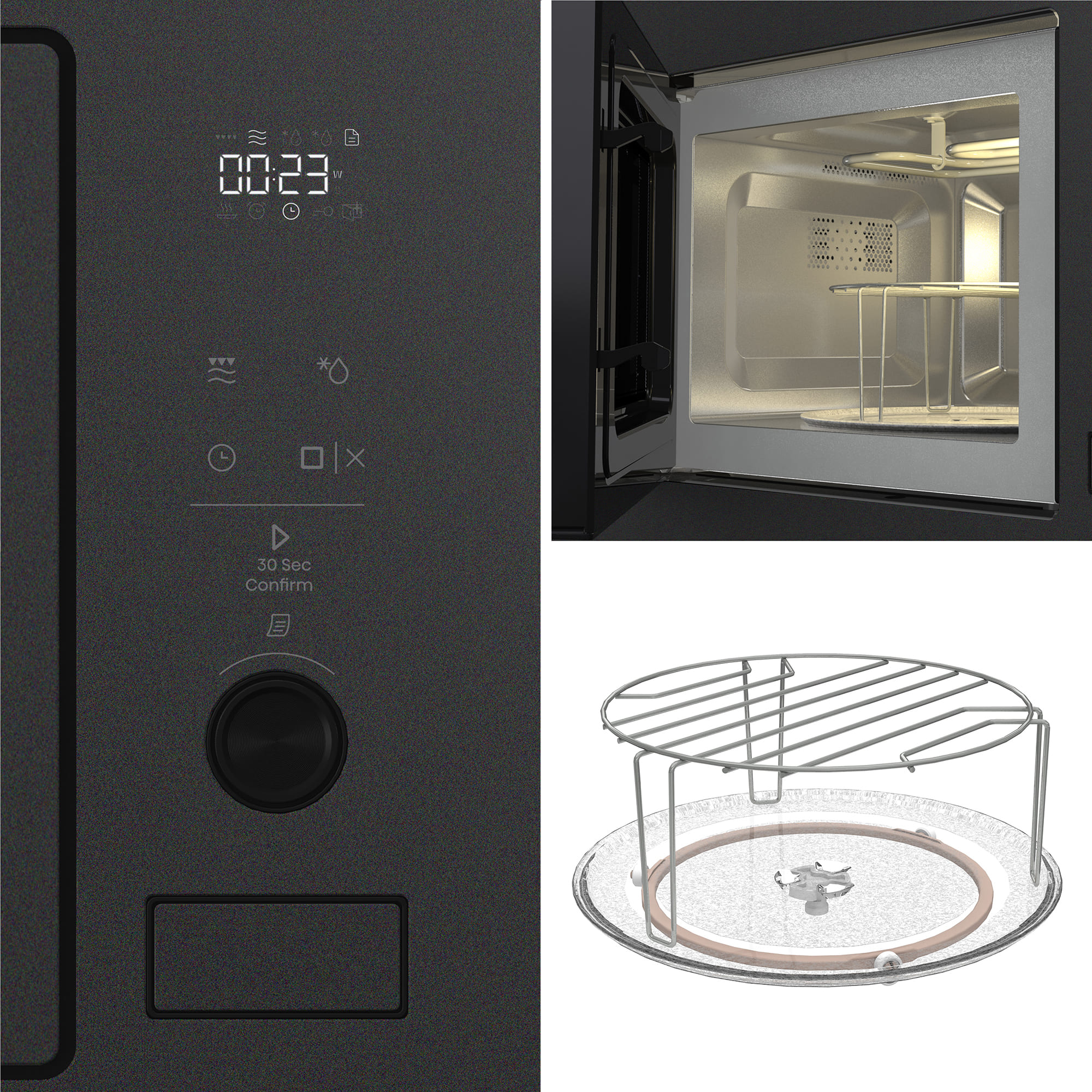 Hisense - BIM320G52MG – Microondas De Integración, Capacidad 20L, Color Negro Mate