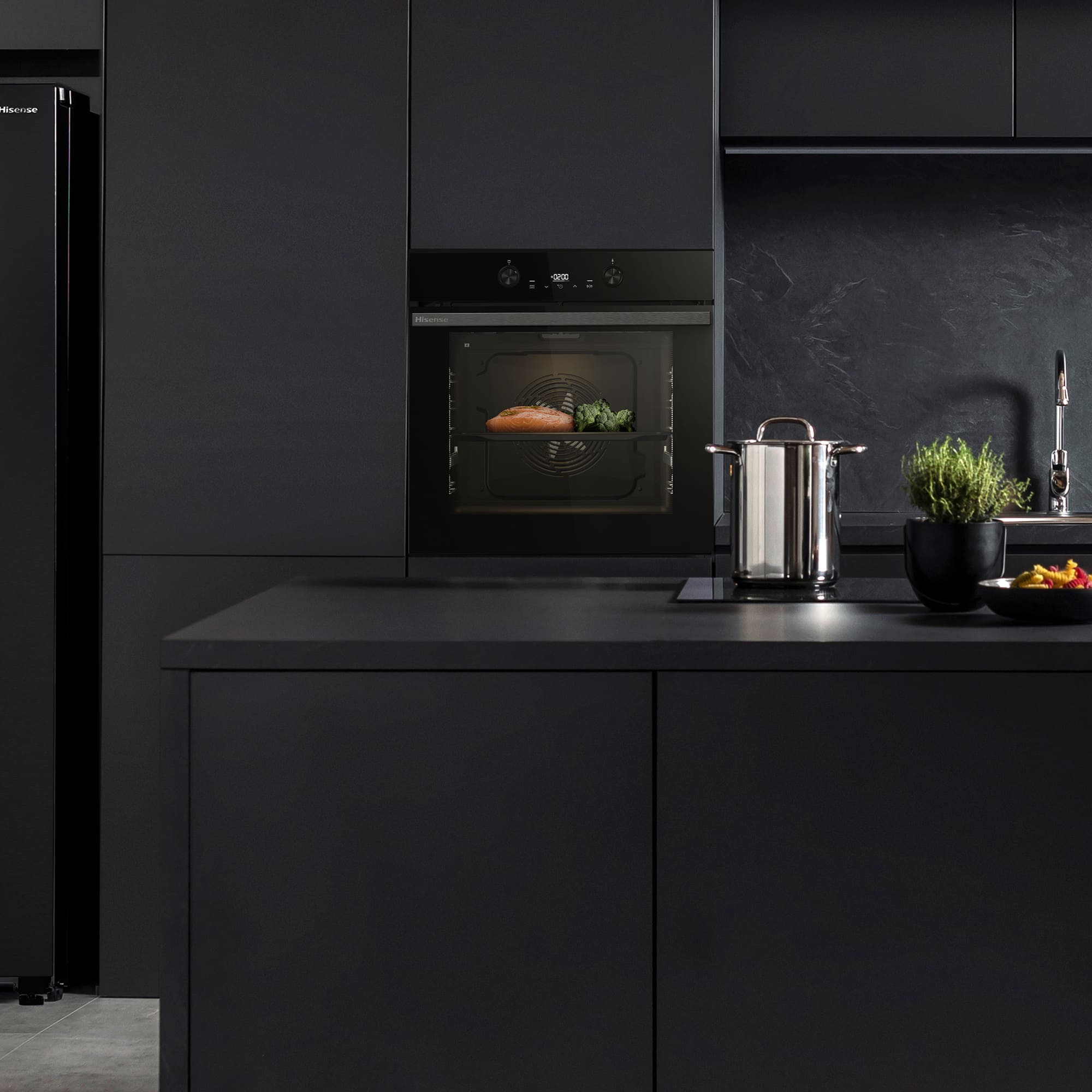 Hisense - BI64223EPBG – Horno Pirolítico, Clase A++, Capacidad 78L, Color Cristal Negro