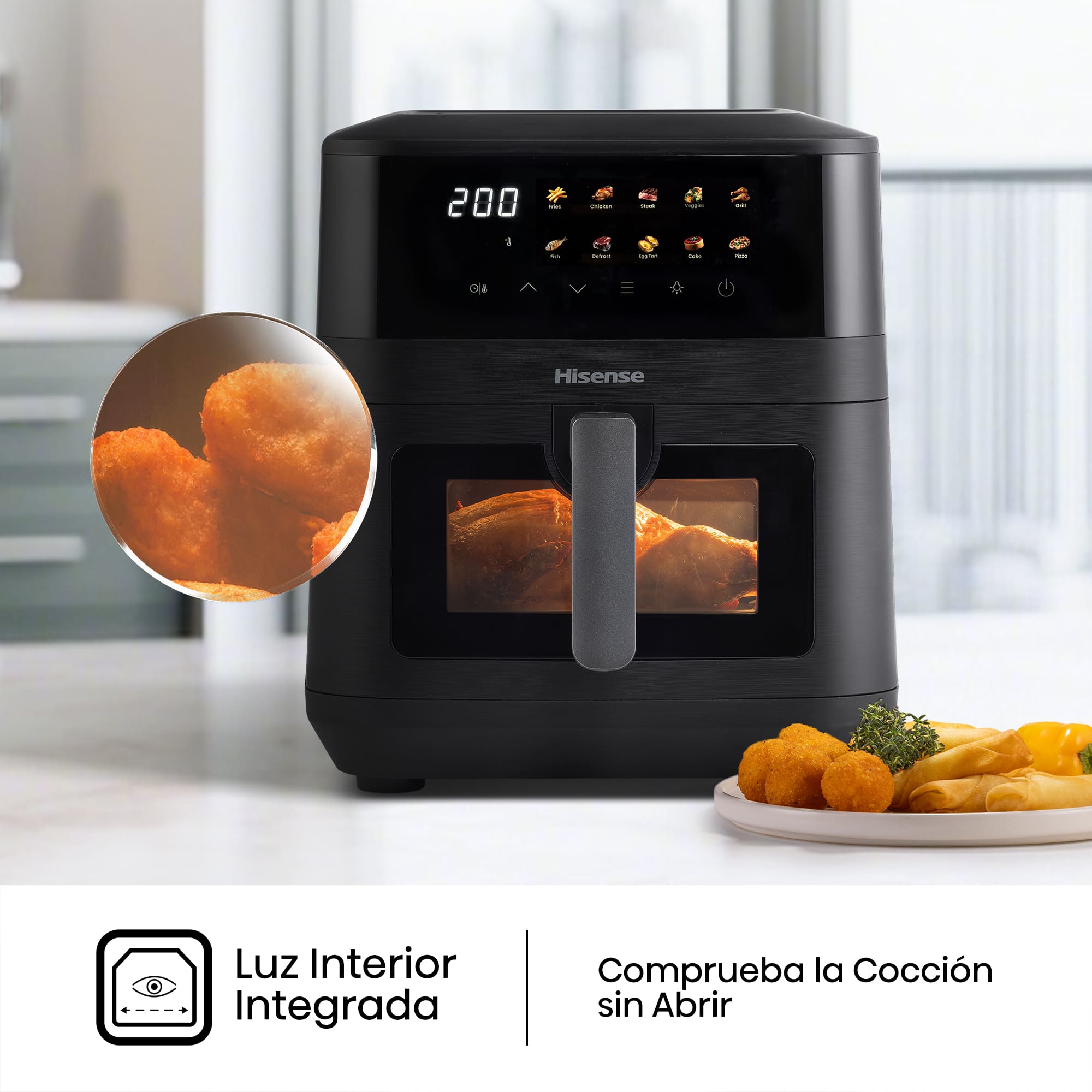 Hisense - Hisense HAF2100DCD Freidora de Aire 7,7 L