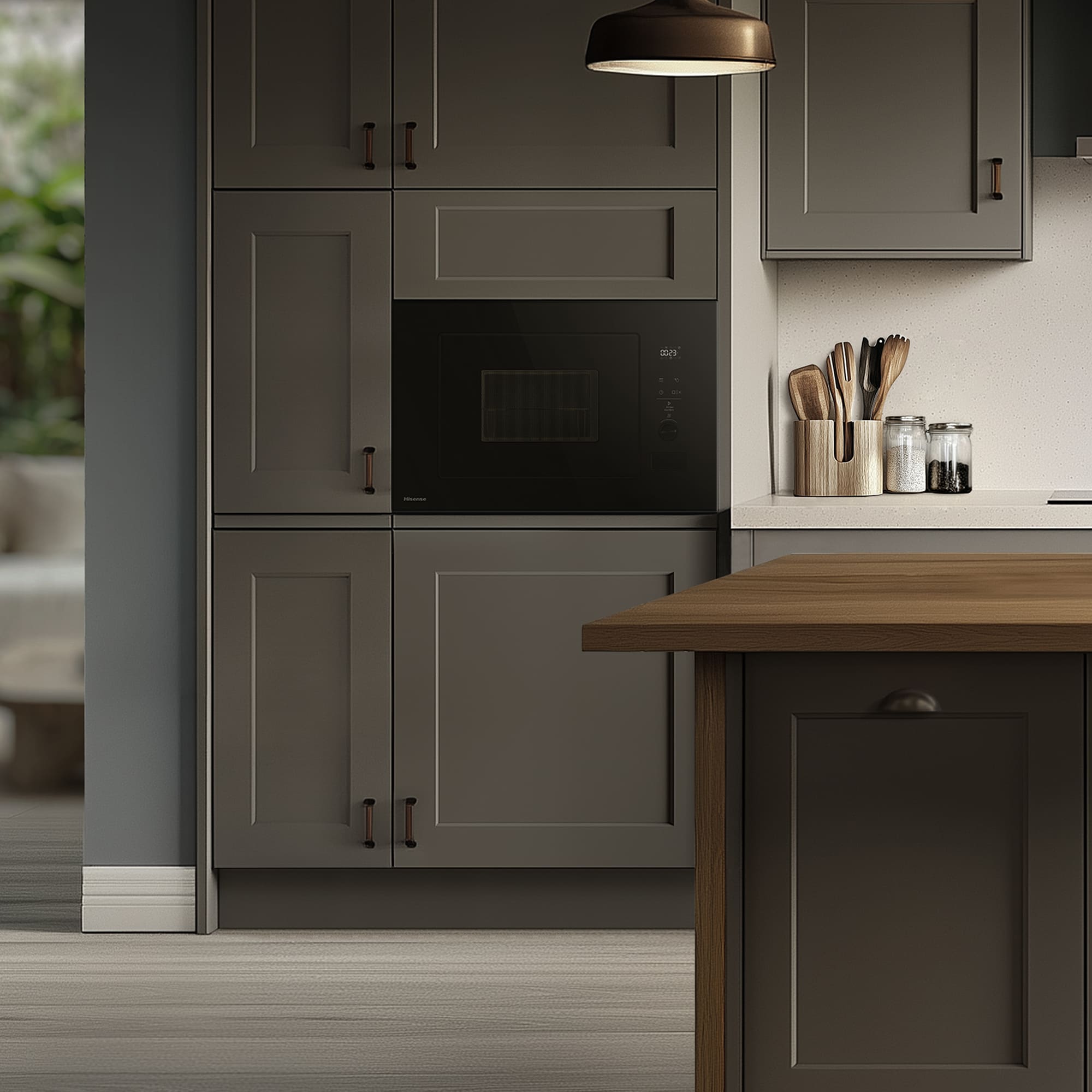 Hisense - BIM320G52BG – Microondas De Integración, Capacidad 20L, Color Cristal Negro