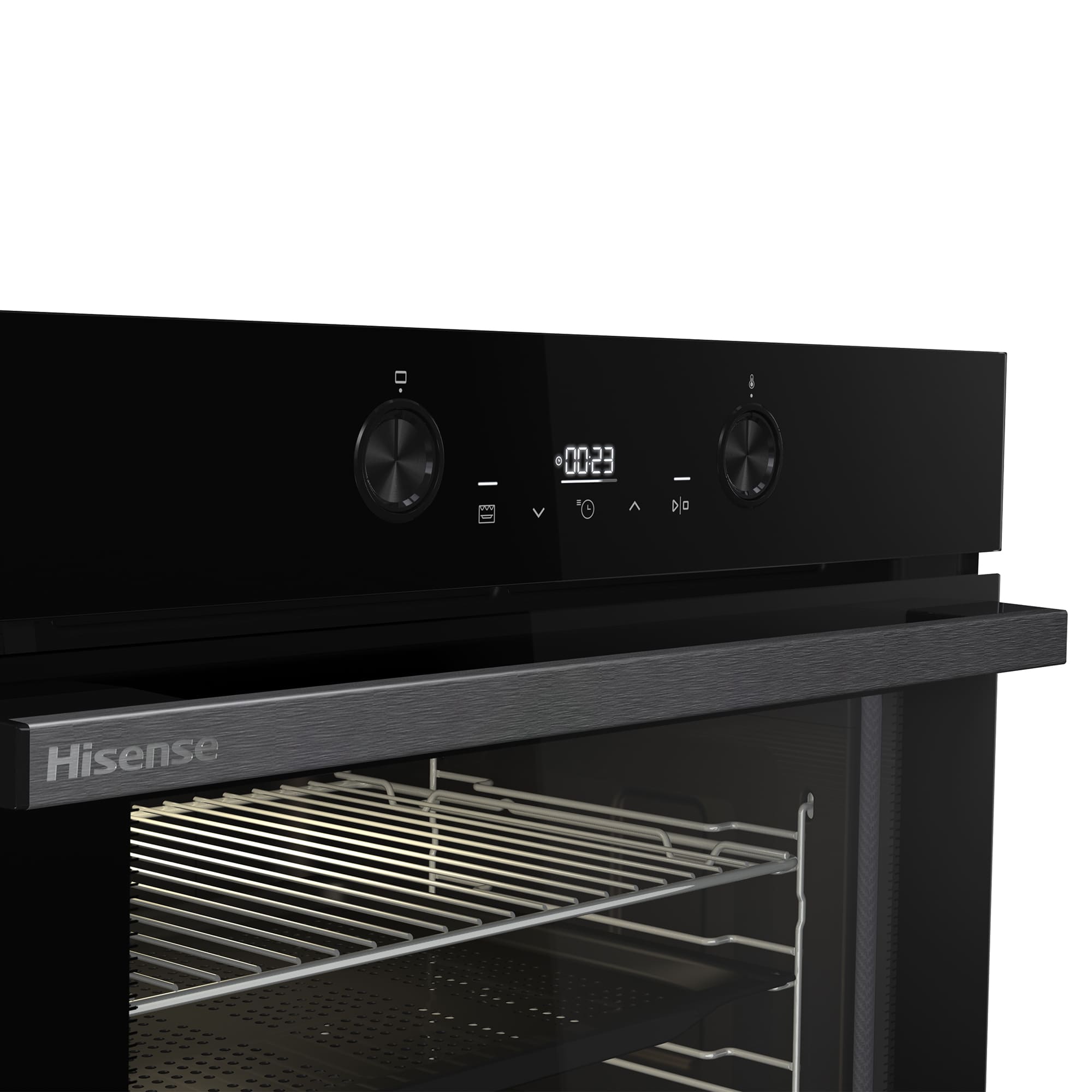 Hisense - BI64223EPBG – Horno Pirolítico, Clase A++, Capacidad 78L, Color Cristal Negro