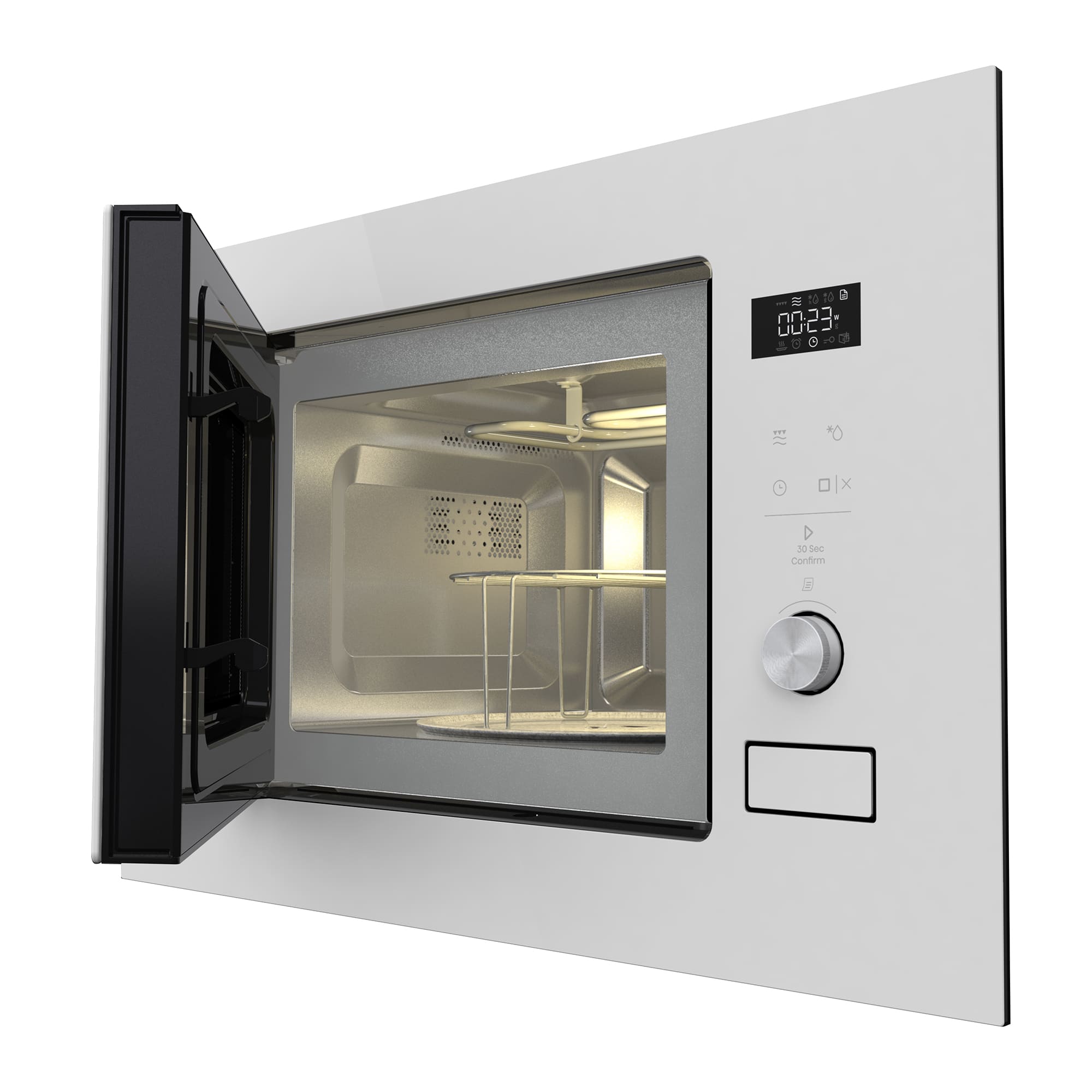 Hisense - BIM320G52WG – Microondas De Integración, Capacidad 20L, Color Cristal Blanco