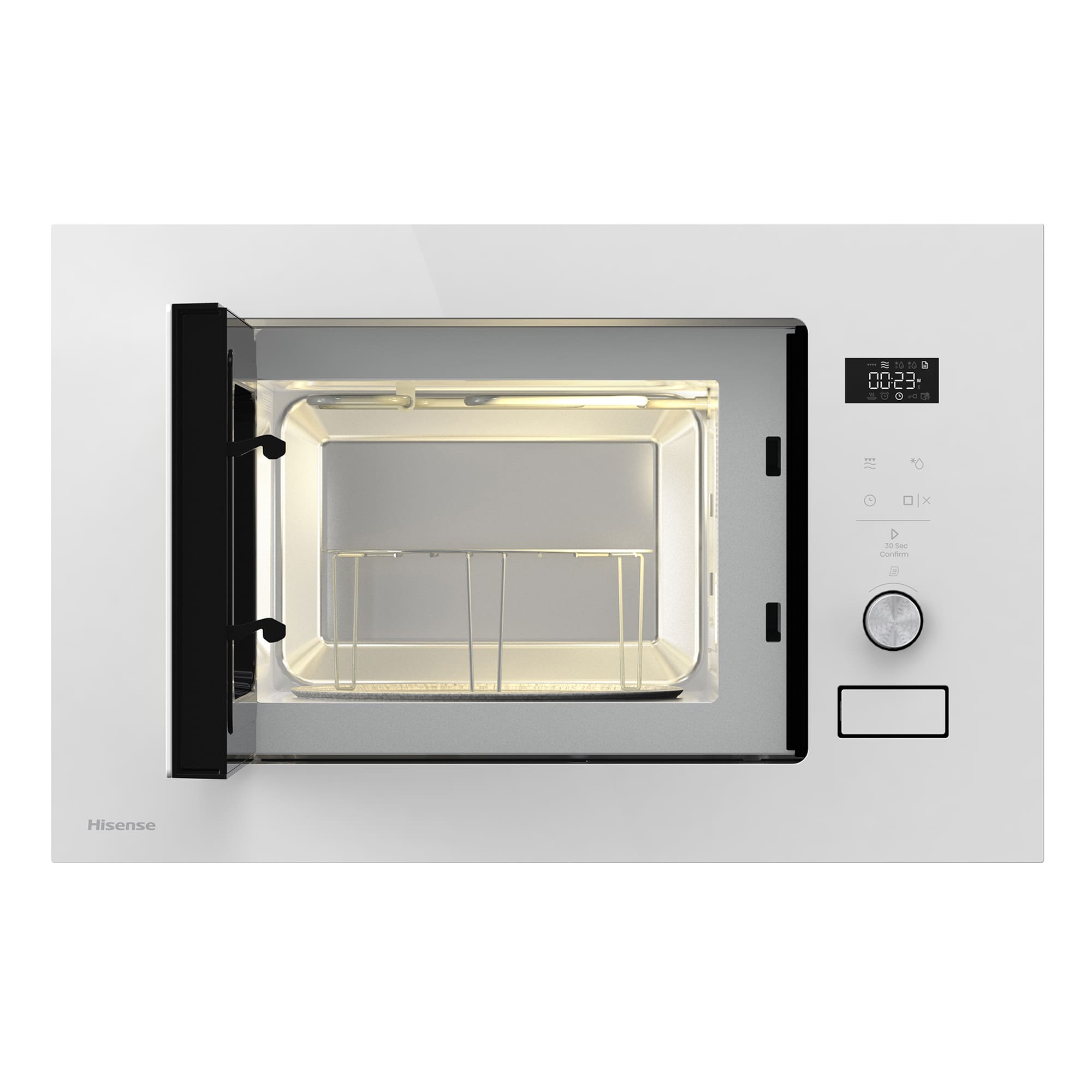 Hisense - BIM320G52WG – Microondas De Integración, Capacidad 20L, Color Cristal Blanco