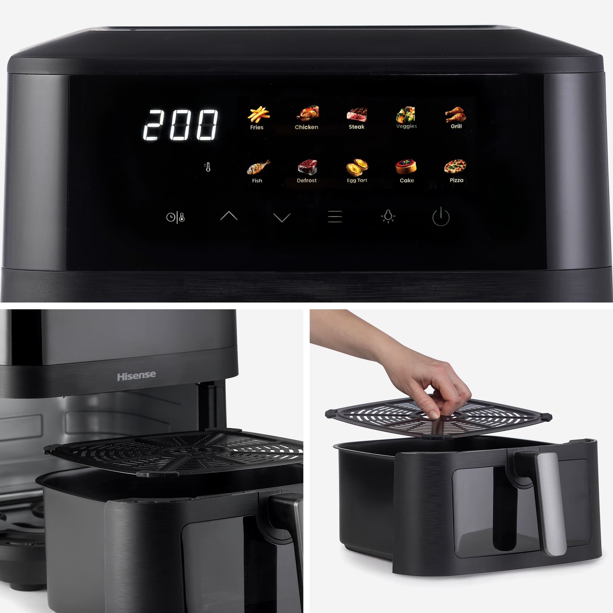 Hisense - Hisense HAF2100DCD Freidora de Aire 7,7 L