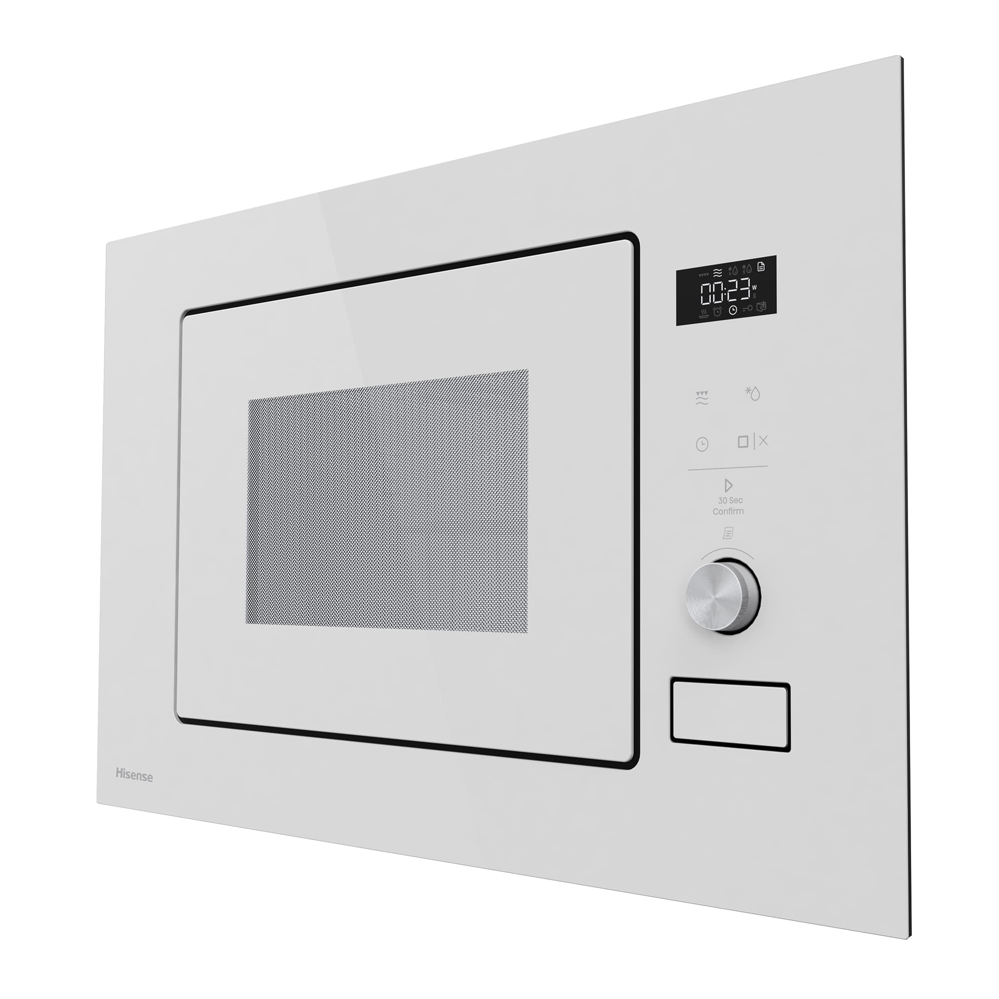 Hisense - BIM320G52WG – Microondas De Integración, Capacidad 20L, Color Cristal Blanco