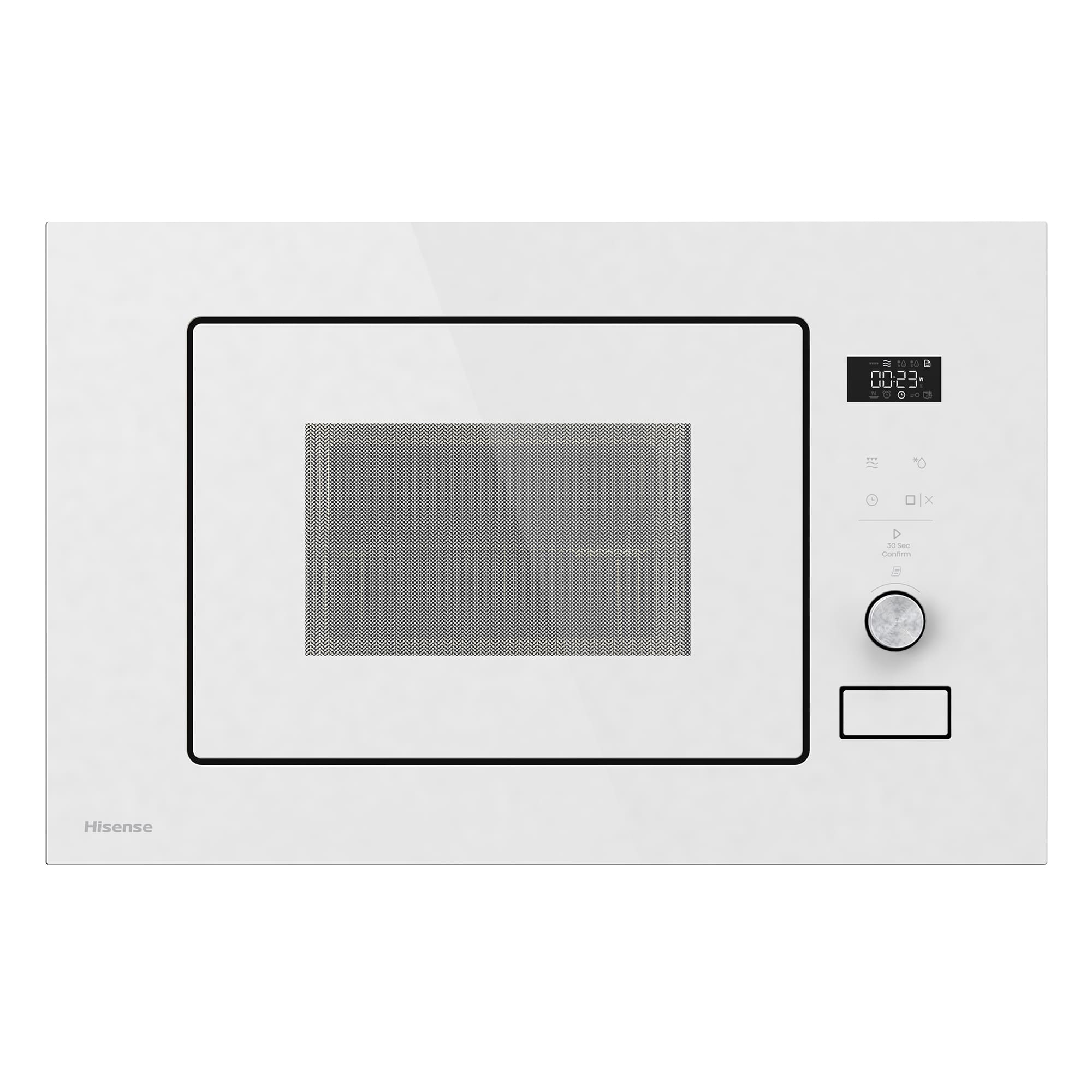 Hisense - BIM320G52WG – Microondas De Integración, Capacidad 20L, Color Cristal Blanco