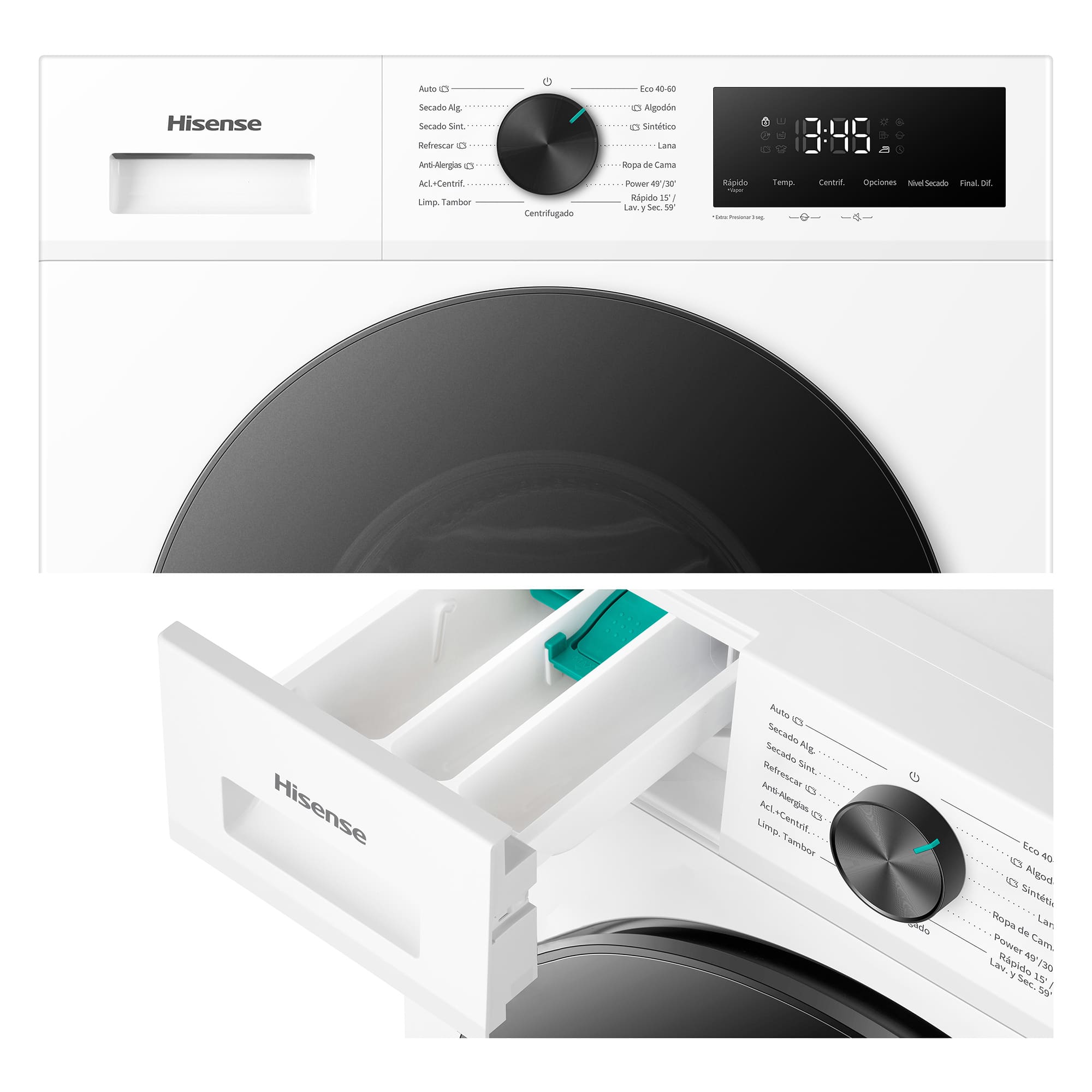 Hisense - WD1I1142BWL2 – Lavasecadora De Libre Instalación, Clase D, Capacidad 11 kg/7 kg, 1400 rpm, Color Blanco