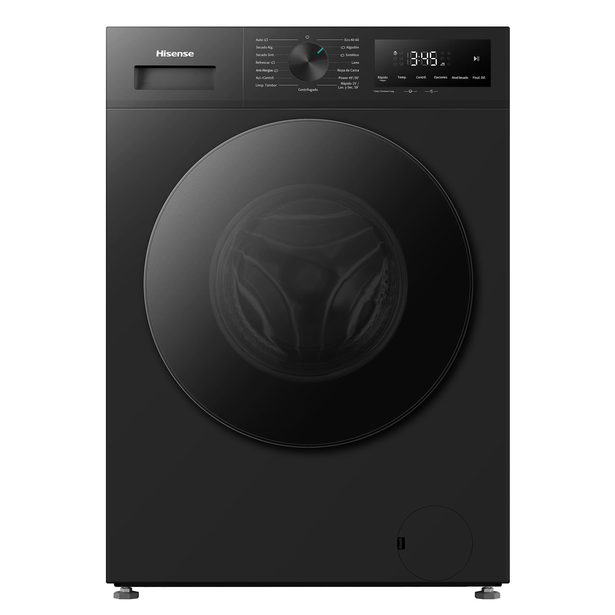 Hisense - WD1I1142BBL2 – Lavasecadora De Libre Instalación, Clase D, Capacidad 11 kg/7 kg, 1400 rpm, Color Negro