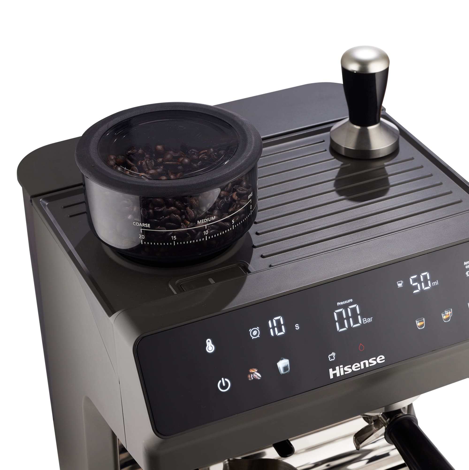 Hisense - Hisense HSACM20LP Cafetera Espresso Automática 20 Bar con Molinillo y PID