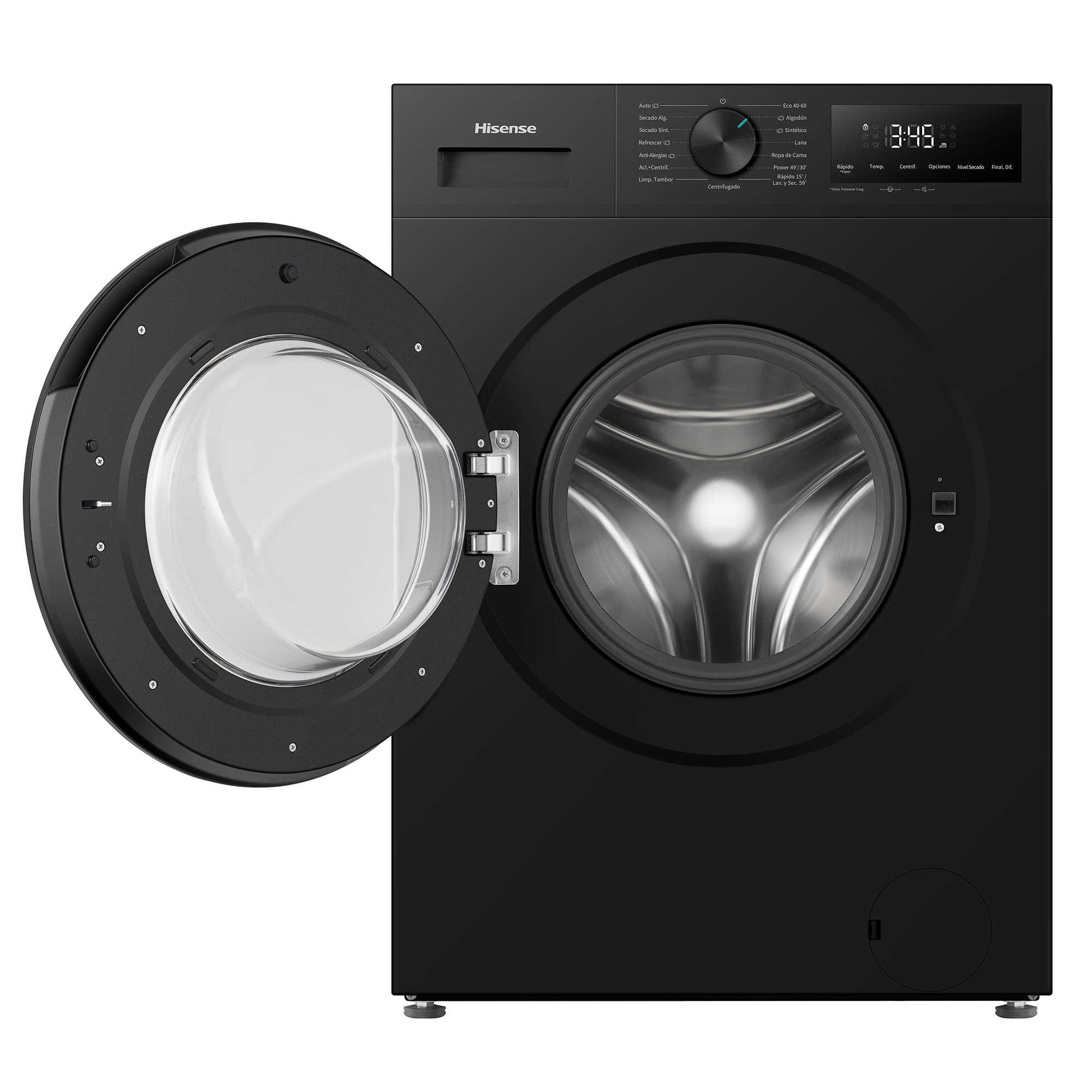 Hisense - WD1I1142BBL2 – Lavasecadora De Libre Instalación, Clase D, Capacidad 11 kg/7 kg, 1400 rpm, Color Negro
