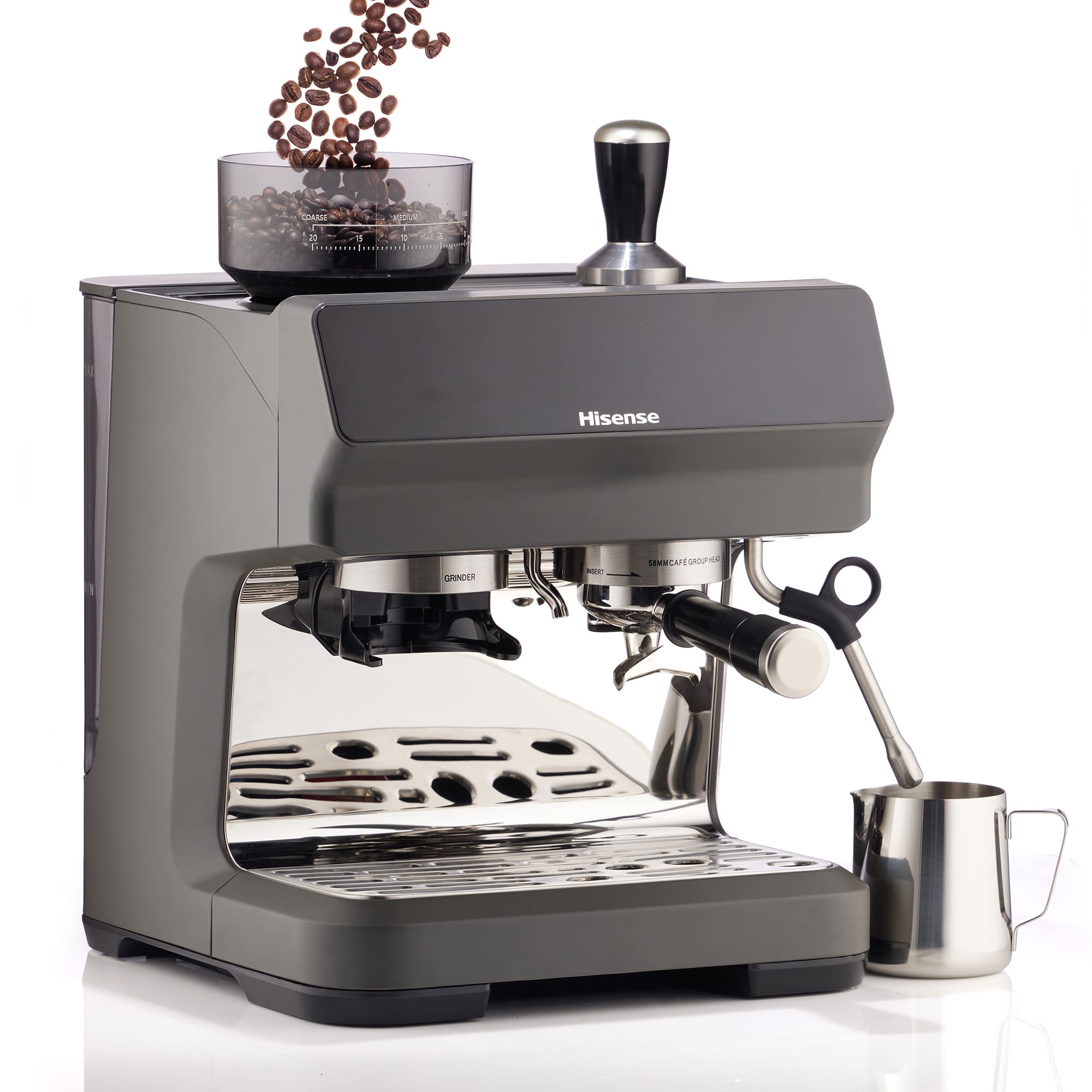 Hisense - Hisense HSACM20LP Cafetera Espresso Automática 20 Bar con Molinillo y PID