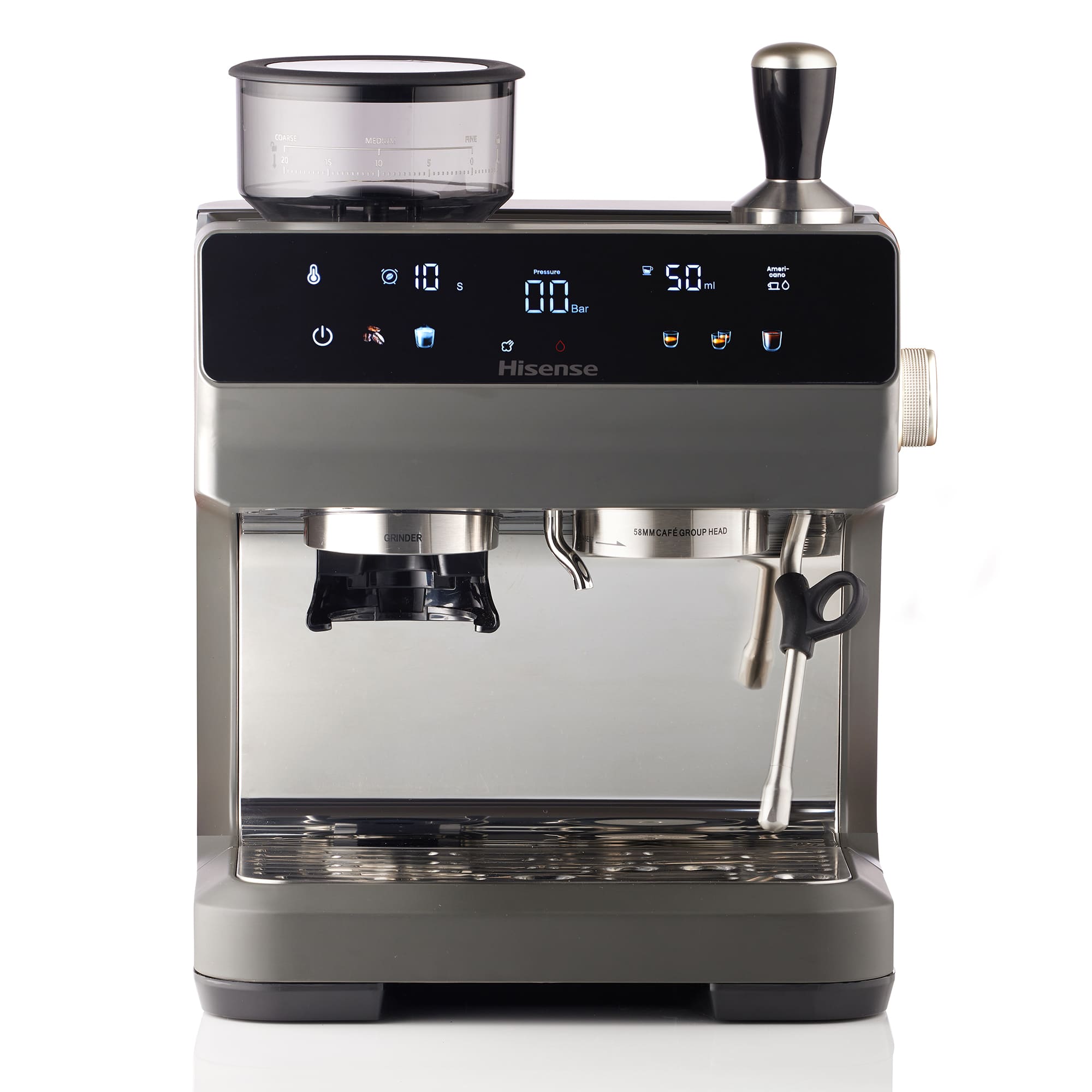 Hisense - Hisense HSACM20LP Cafetera Espresso Automática 20 Bar con Molinillo y PID