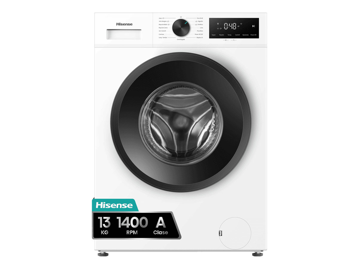 Hisense - WF1I1342BWM – Lavadora De Libre Instalación, Clase A, 13 Kg, 1400 rpm, Blanco, , 