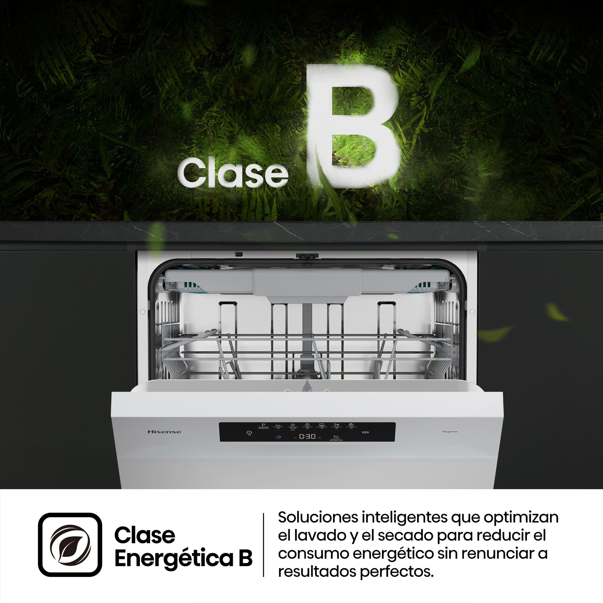 Hisense - HS643B90W – Lavavajillas 60Cm De Libre Instalación, Clase B, Capacidad 15 Serv., Color Blanco