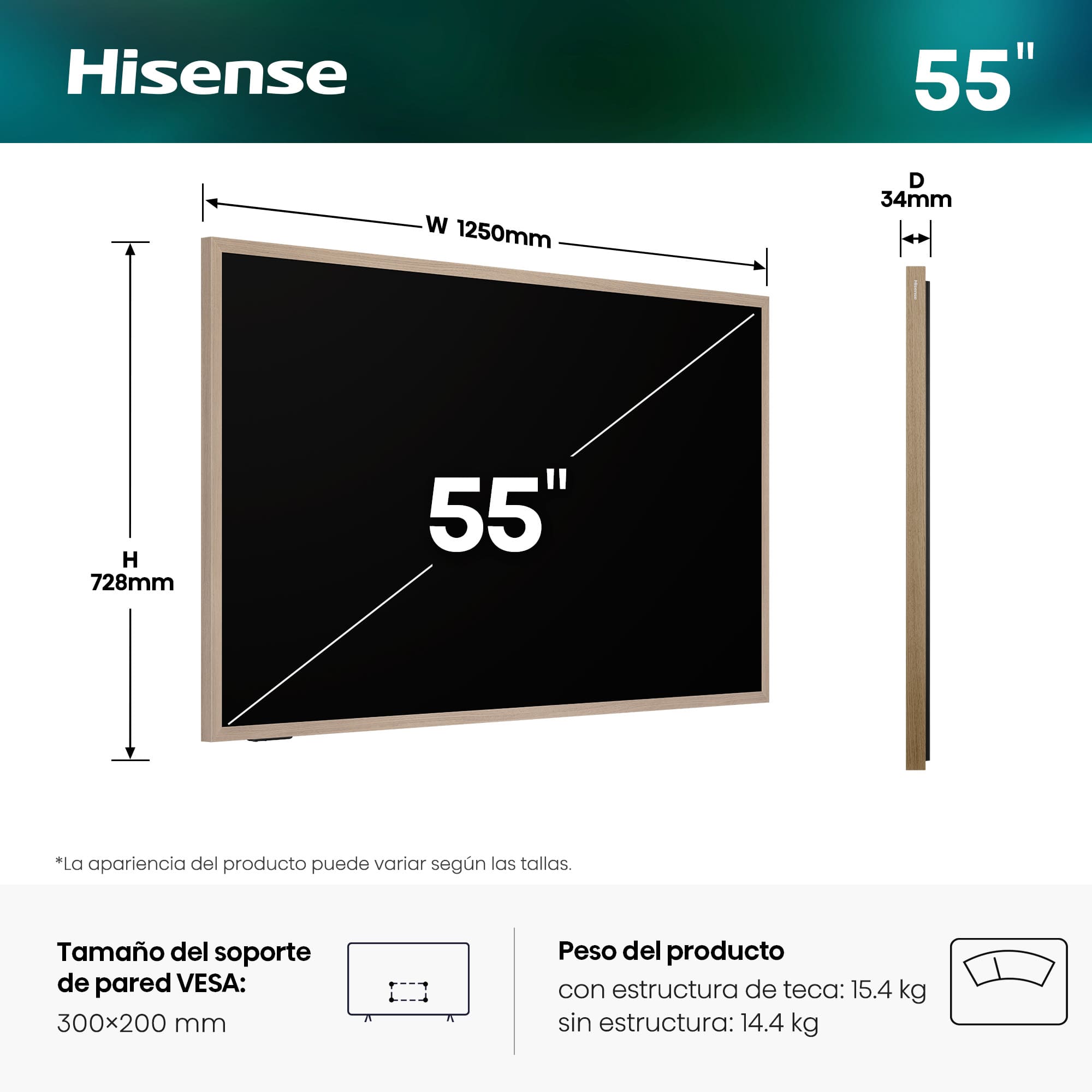 Hisense - Serie S7 Canvas TV Hisense 55S7S