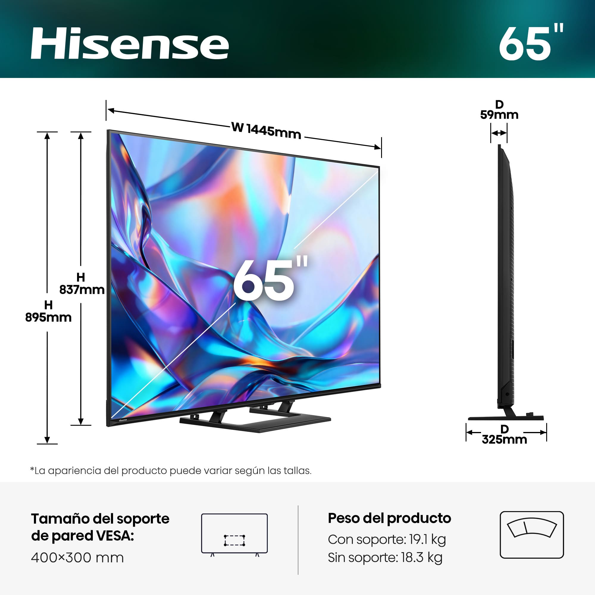Hisense - Serie A7 QLED Hisense TV 65A7S