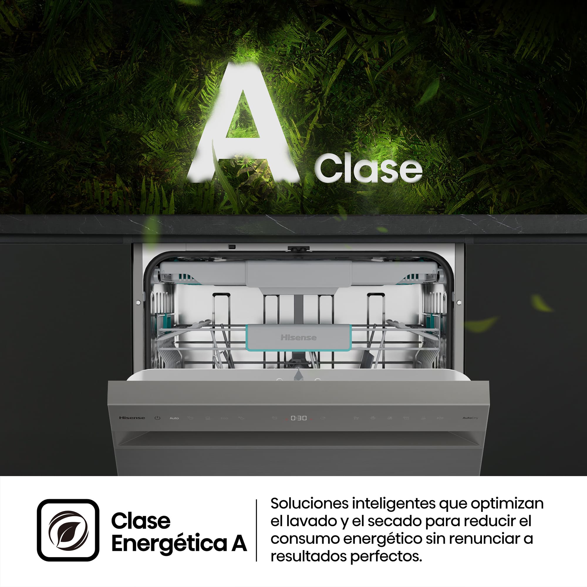 Hisense - HS663A90XUK – Lavavajillas 60Cm De Libre Instalación, Clase A, Capacidad 16 Serv., Color Inox