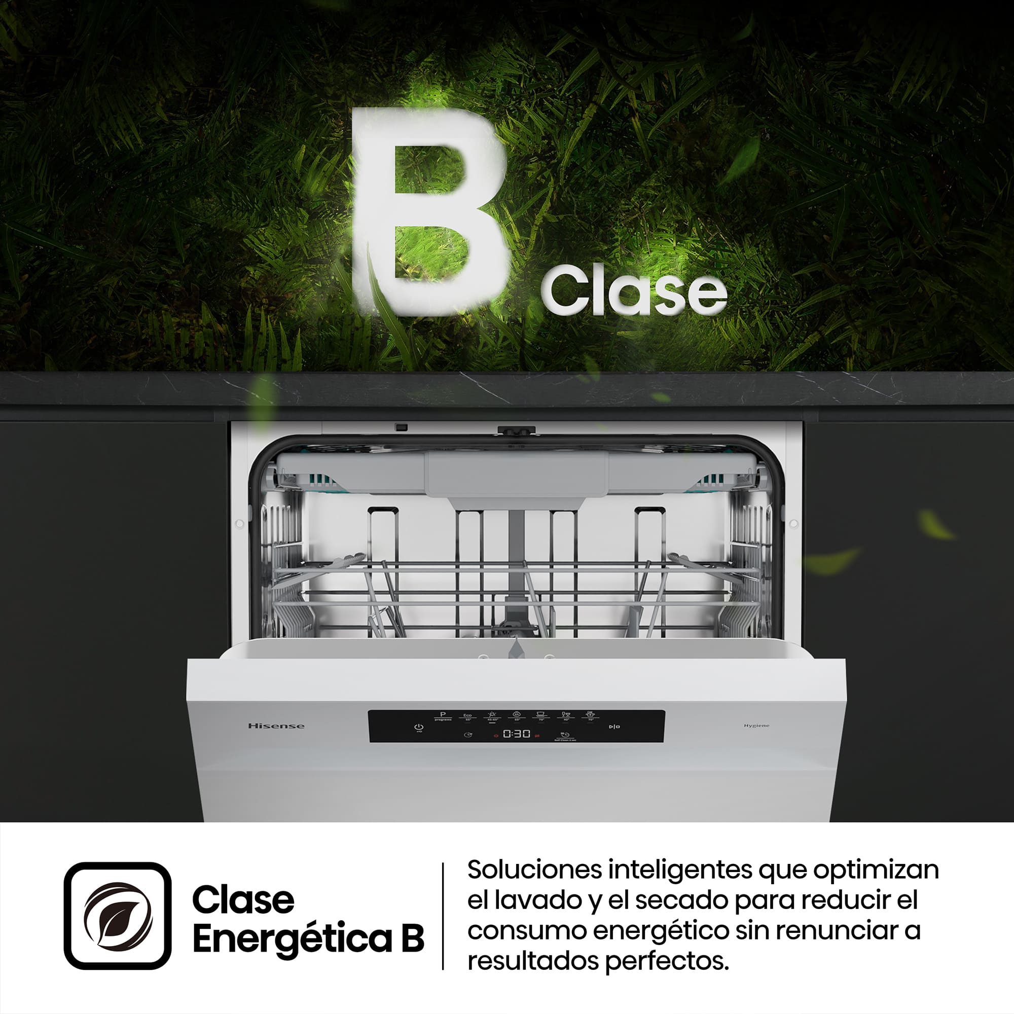Hisense - HS643B90W – Lavavajillas 60Cm De Libre Instalación, Clase B, Capacidad 15 Serv., Color Blanco