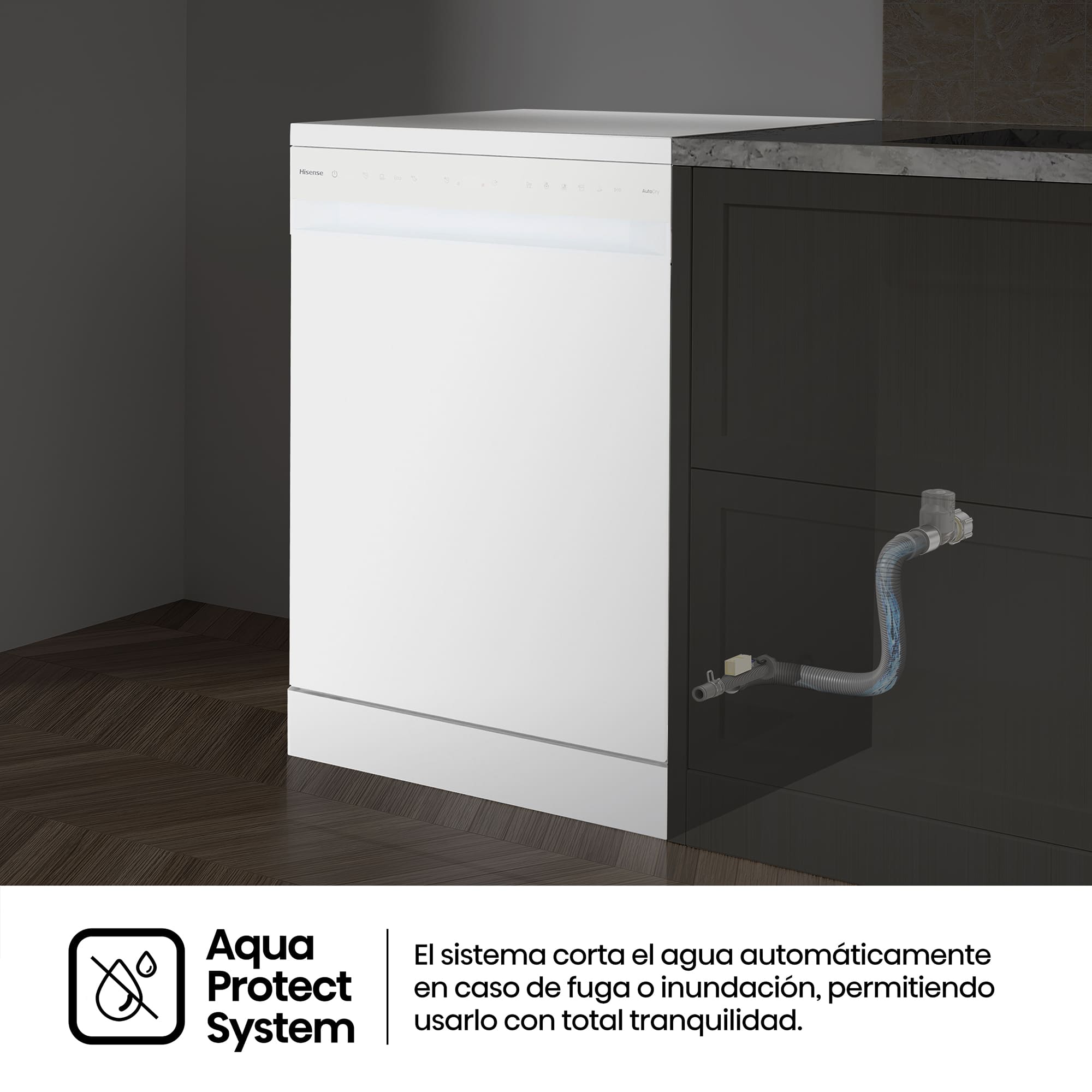 Hisense - HS663A90WUK – Lavavajillas 60Cm De Libre Instalación, Clase A, Capacidad 16 Serv., Color Blanco