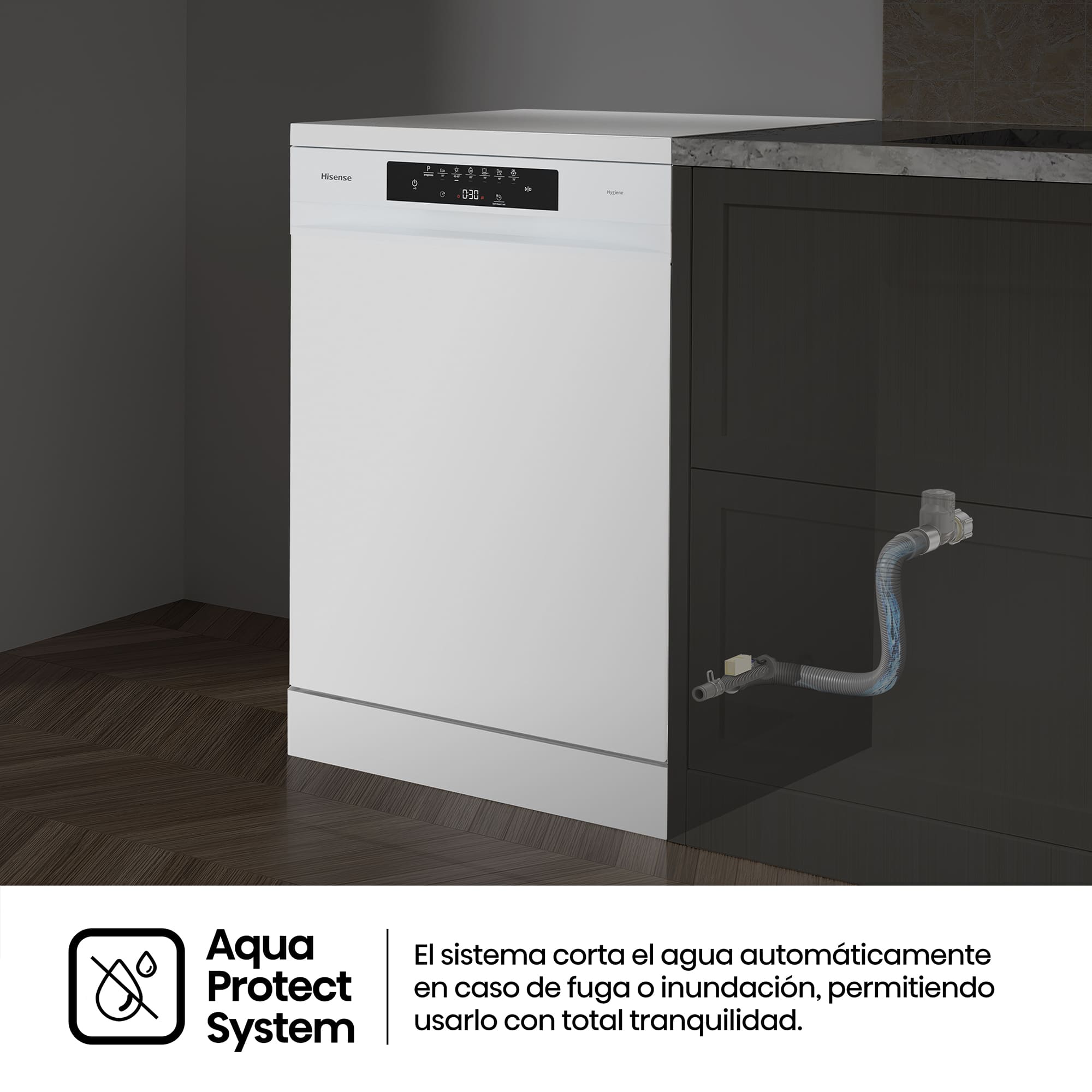 Hisense - HS643B90W – Lavavajillas 60Cm De Libre Instalación, Clase B, Capacidad 15 Serv., Color Blanco