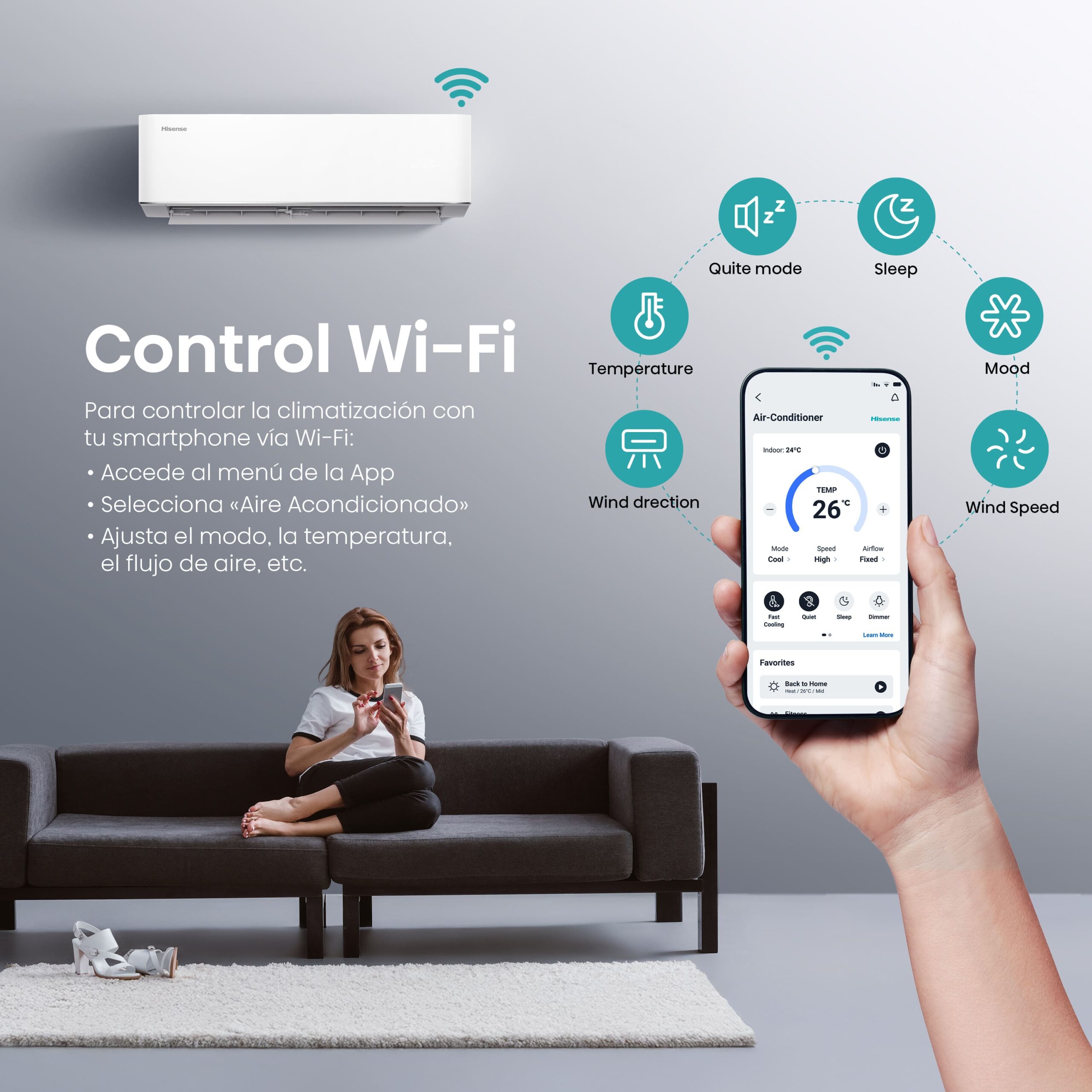 Hisense - Aire acondicionado MAX Comfort MULTI Hisense 2AMW42HC912